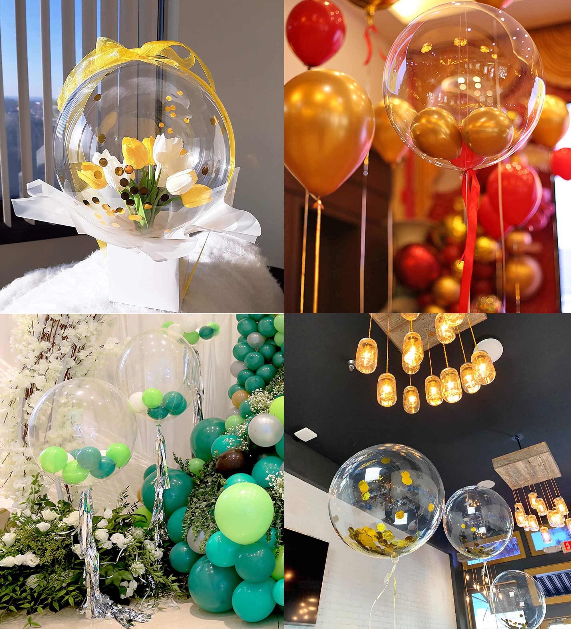 20 Inch Bobo Balloons Bubble Balloons, 40 Pcs clear Bobo Balloon, Large Transparent Bubble Balloon for christmas Wedding Birthda