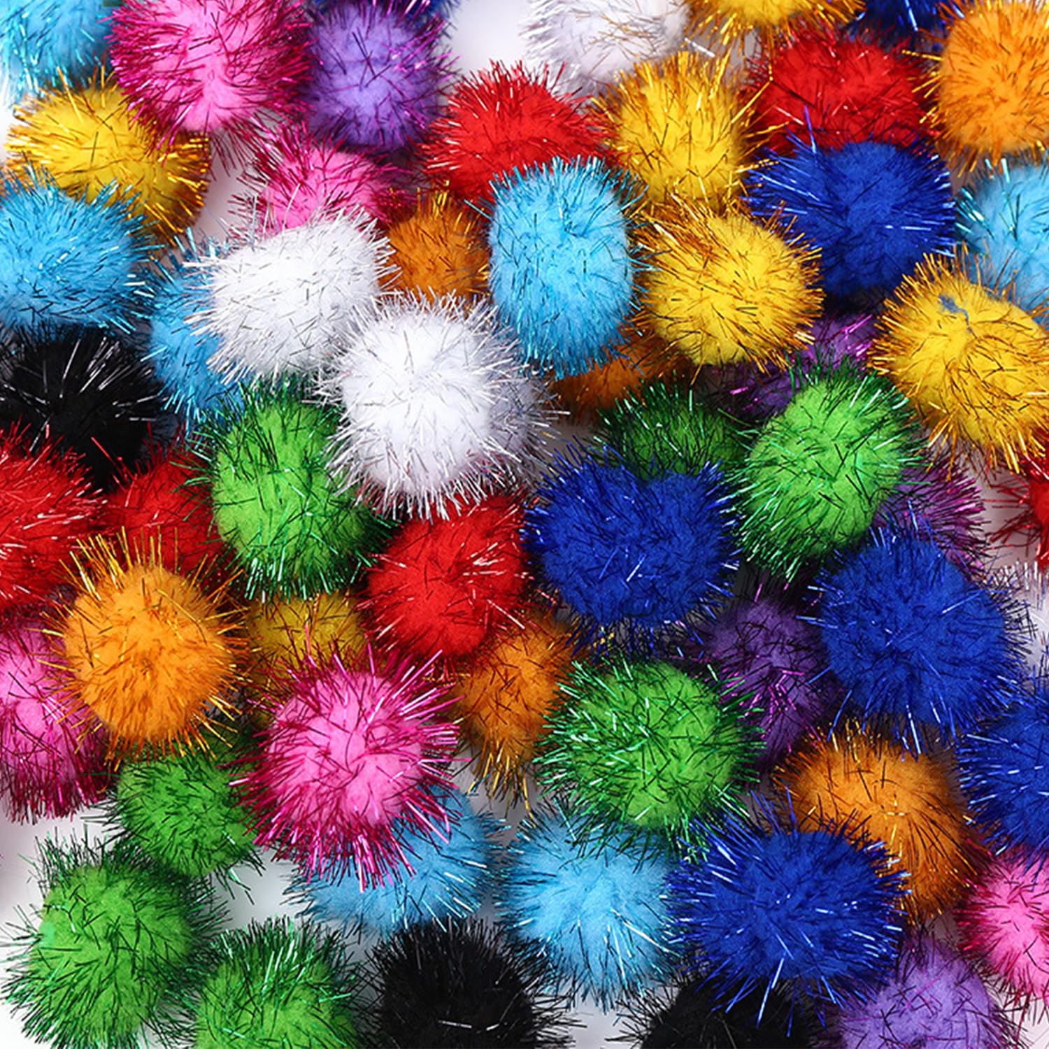 Muluo 70 Pcs Sparkle Balls, 1.8 Inch Tinsel Sparkle Balls Cat Pet Toy Balls Plush Glitter Balls For Diy Crafts, Pet Cat Kittens