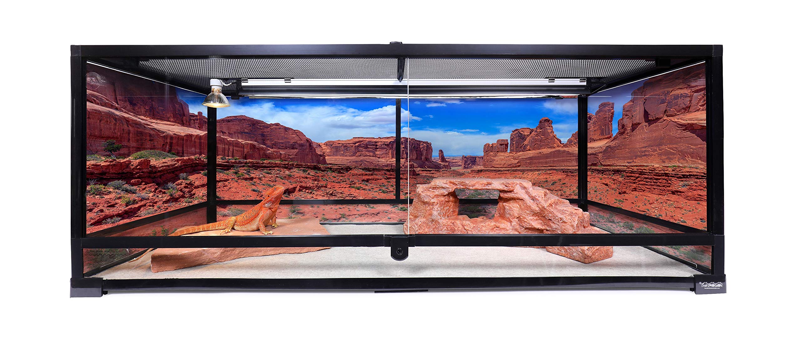 Carolinacustomcages Reptile Habitat Background; Arches' Park Avenue, For 36Lx18Wx18H Terrarium, 3-Sided Wraparound