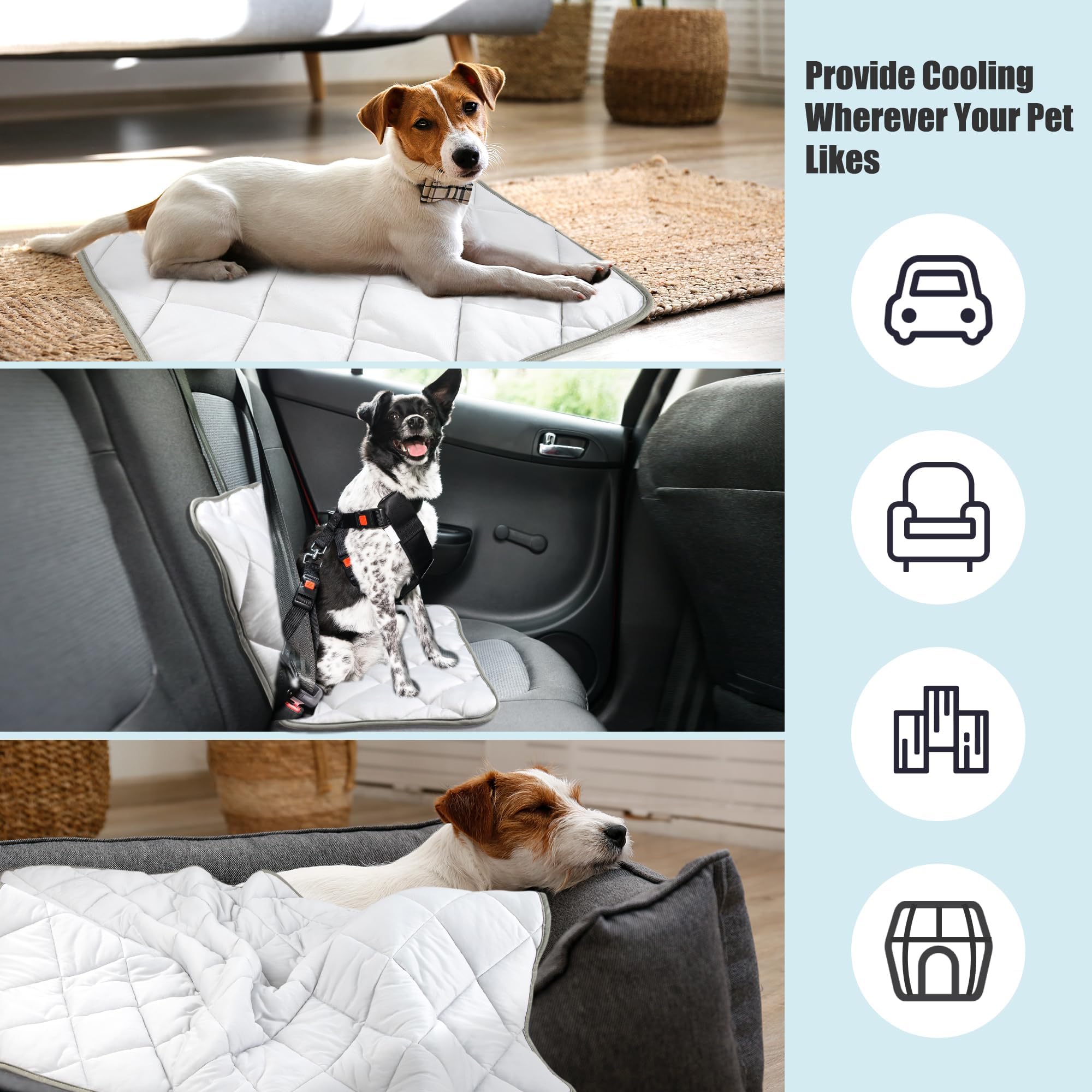 Leekalos Dog Cooling Mat Blanket - Portable Pet Cooling Cushion For Home & Outdoor