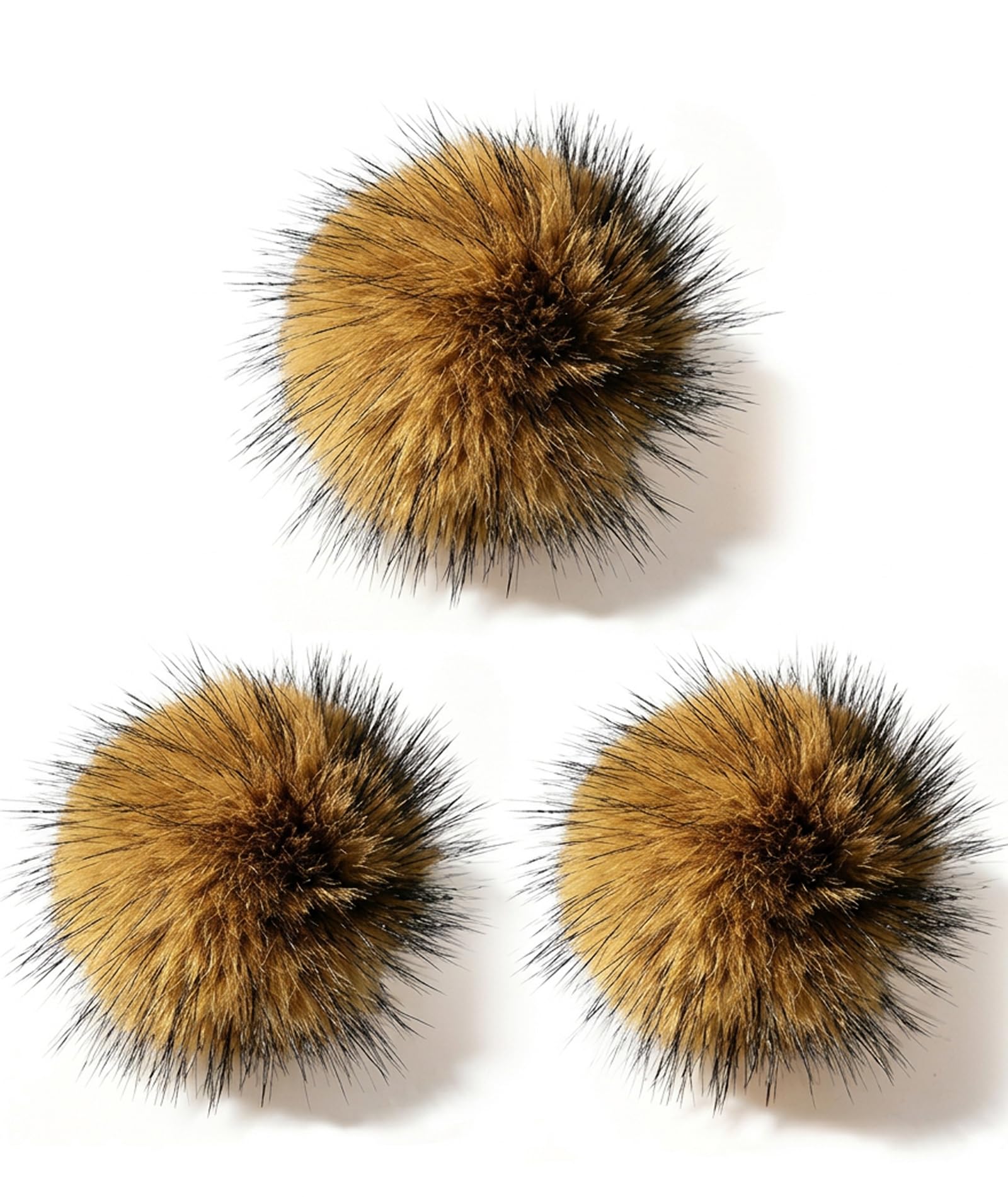 Godsdwares 3Pcs Rabbit Fur Cat Toy, Cat Balls, For Persian 3Pcs Soft Fluffy Catnip Pom Set For Indoor Felines (Yellow)