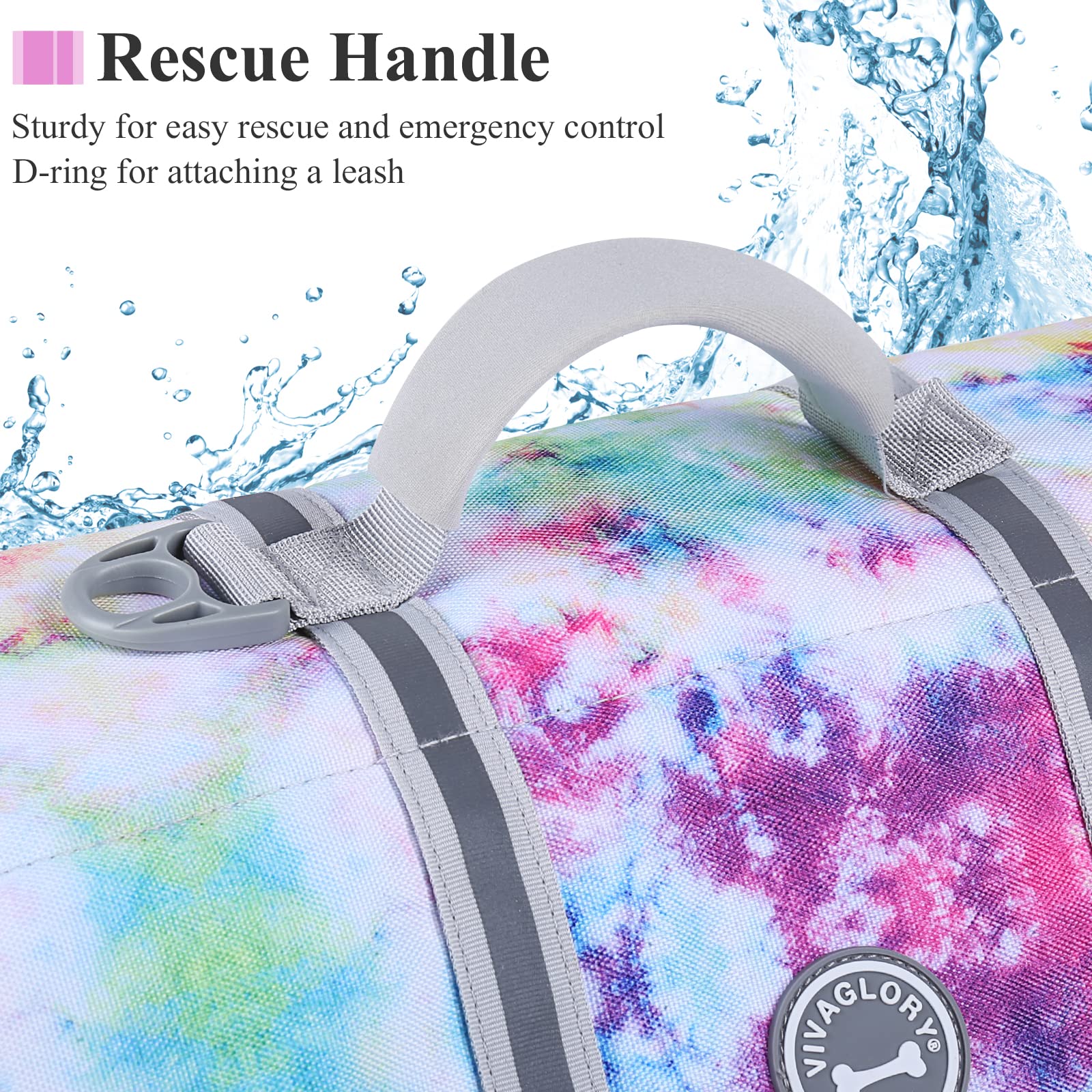Vivaglory Ripstop Dog Life Jacket For Small Medium Large Dogs Boating, Dog Swimming Vest With Enhanced Buoyancy & Visibility, Mu