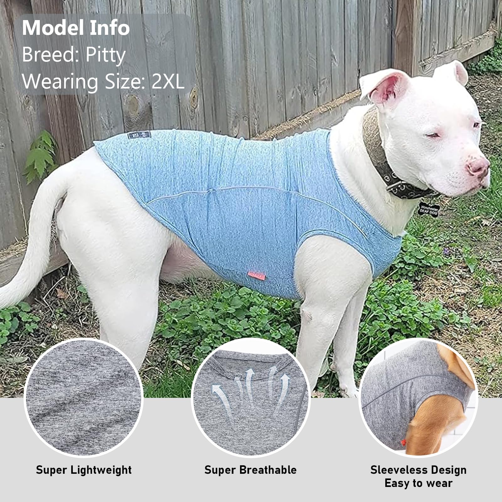 Kyeese Dogs Shirts Quick Dry Reflective Lightweight Soft Dog T-Shirt Stretchy Tank Top Breathable Sleeveless Vest Dog Tee Shirts