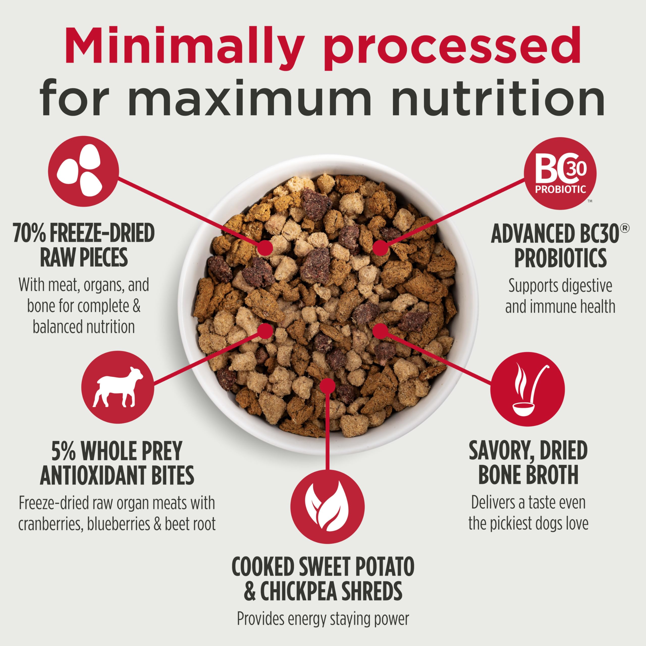 Nulo Freeze-Dried Raw+ Adult Dog Food, Lamb Flavor, 5 lb Bag