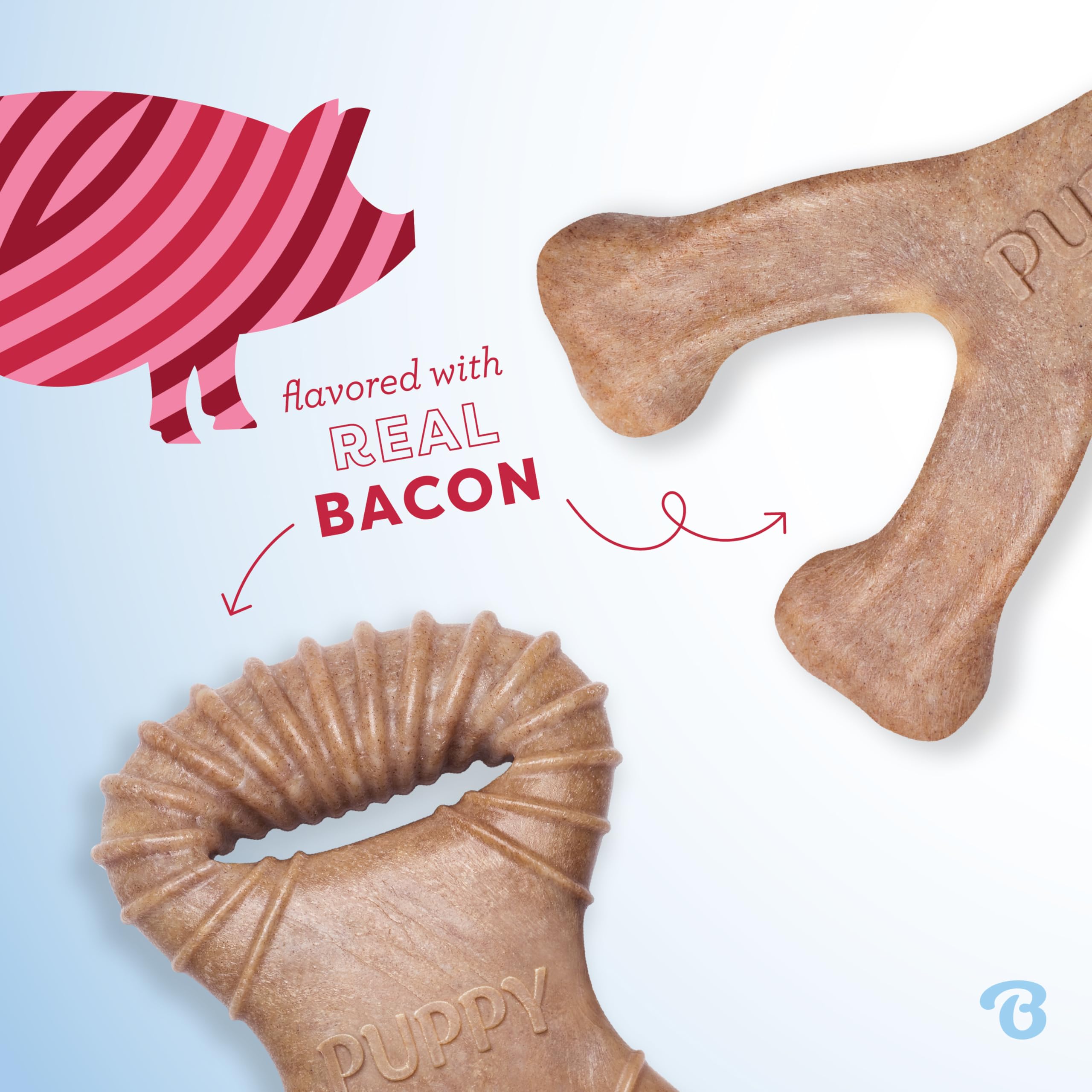 Benebone Puppy 2-Pack Dental Chew/Wishbone Bacon Small