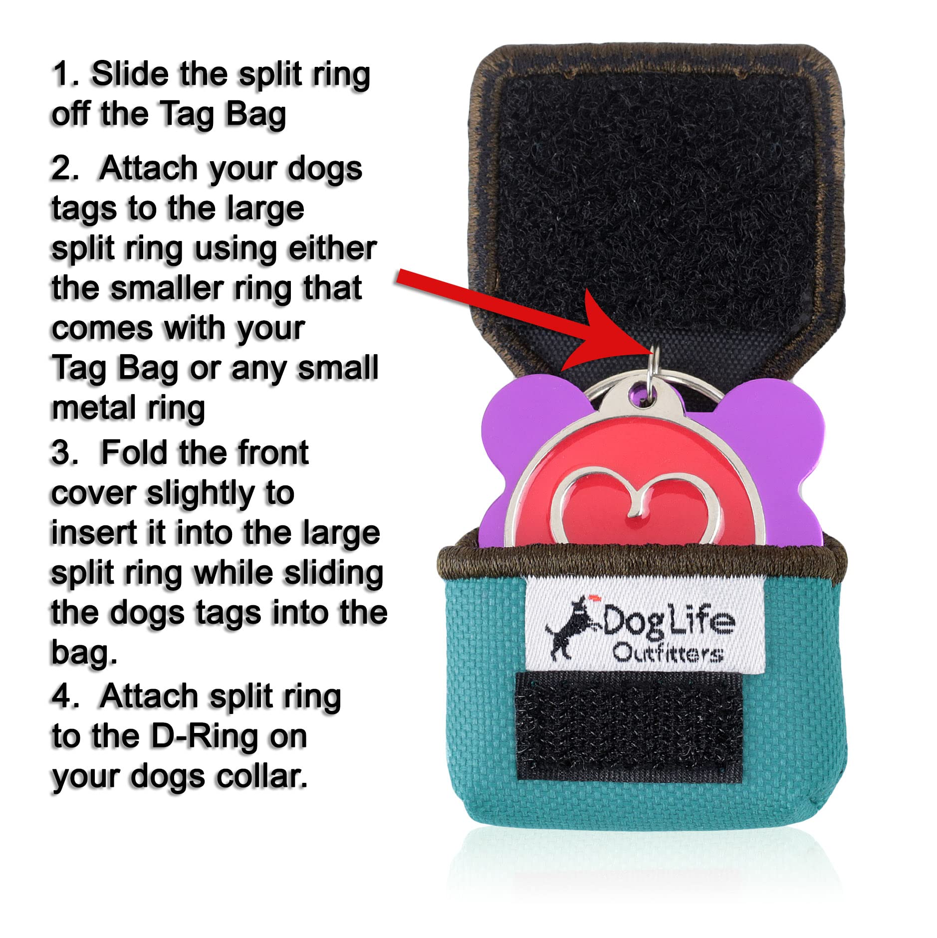 The Tag Bag - Dog Tag Silencer (Wiggle Butt/Teal)