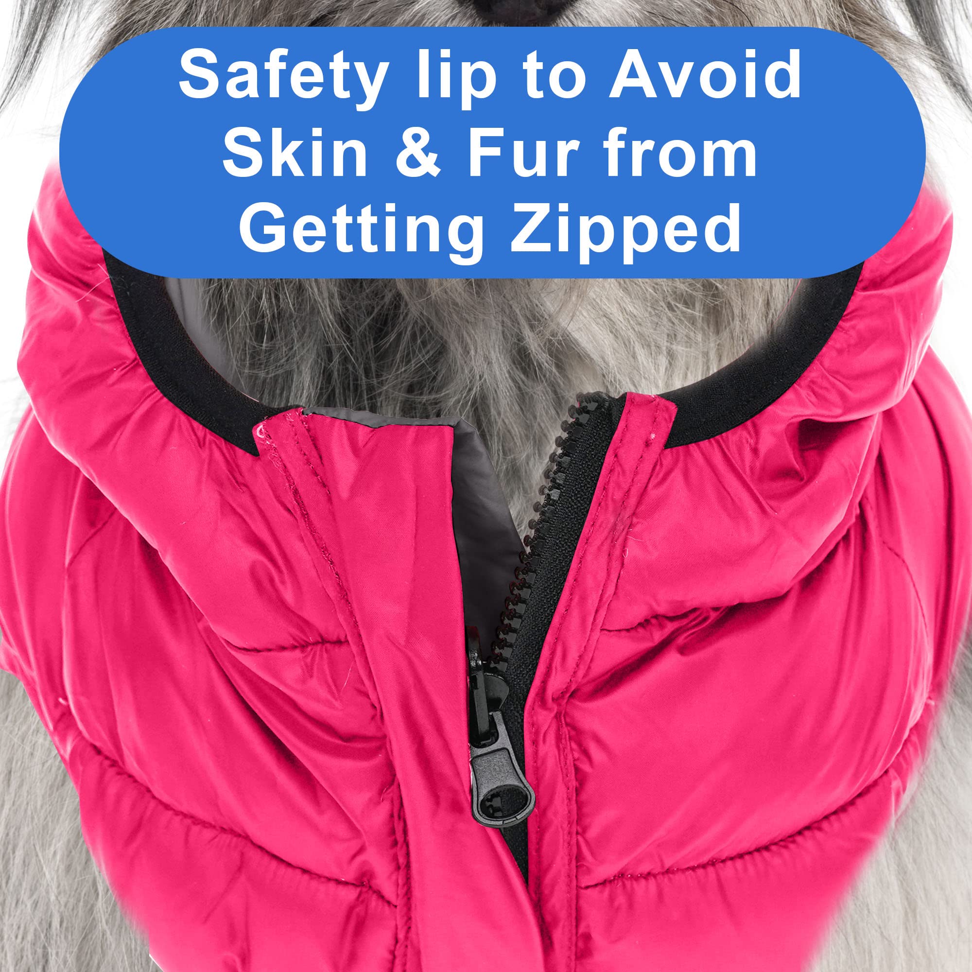 Pawtitas Reversible Dog Winter Jacket | Water Resistant | Keeps Dog Warm & Dry | Grey/Pink - Xxl - Nylon/Fleece