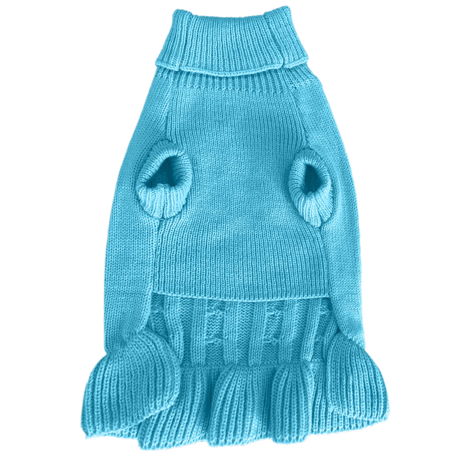 Chborchicen Small Dog Sweaters Knitted Pet Cat Warm Dog Sweatshirt Winter Clothes Kitten Puppy Sweater (Xs, Dress-Sky Blue)