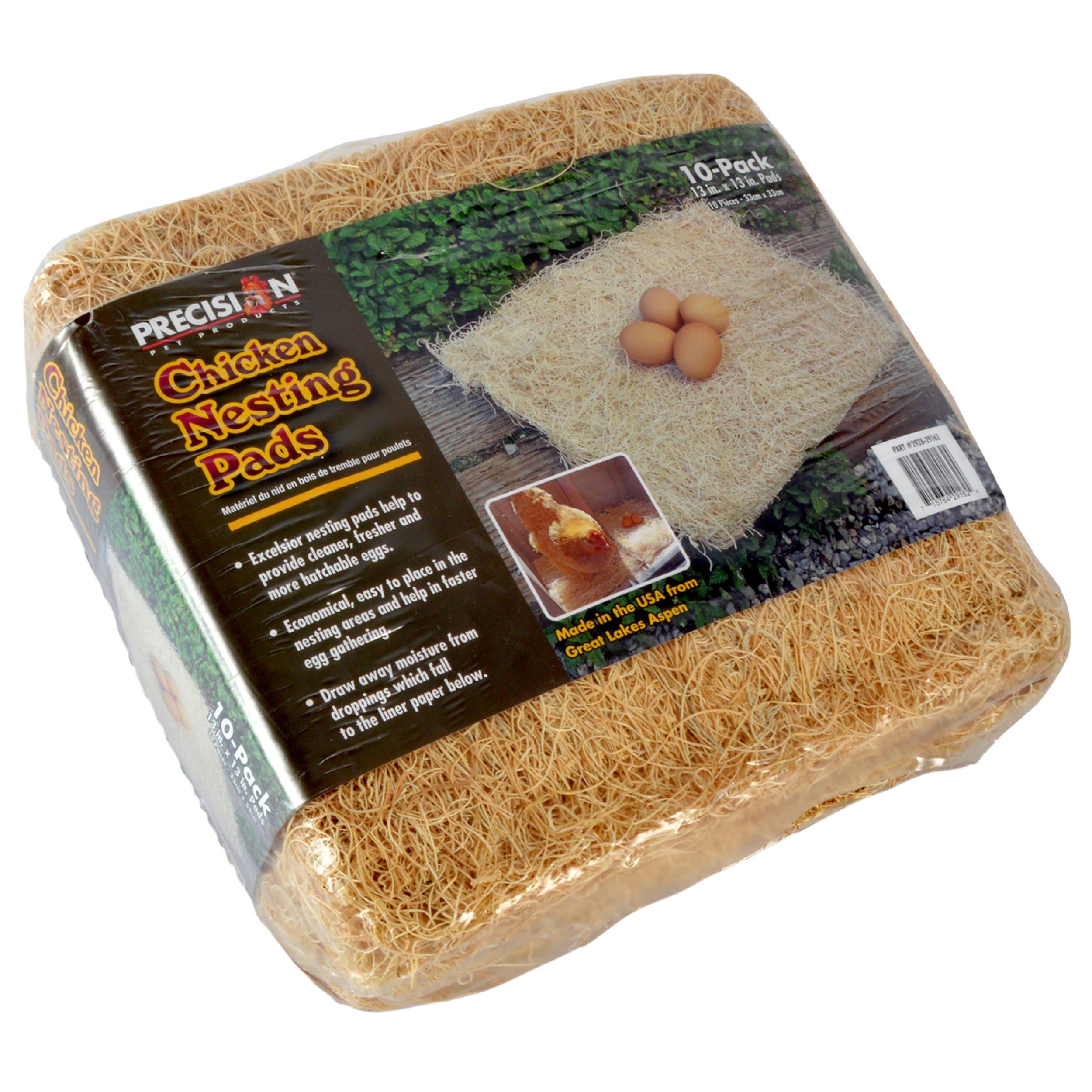 Precision Pet Chicken Nesting Pads By Petmate - 13    X 13    Premium Chicken Bedding Fit Most Nesting Boxes - 10 Pack,Beige, Ma