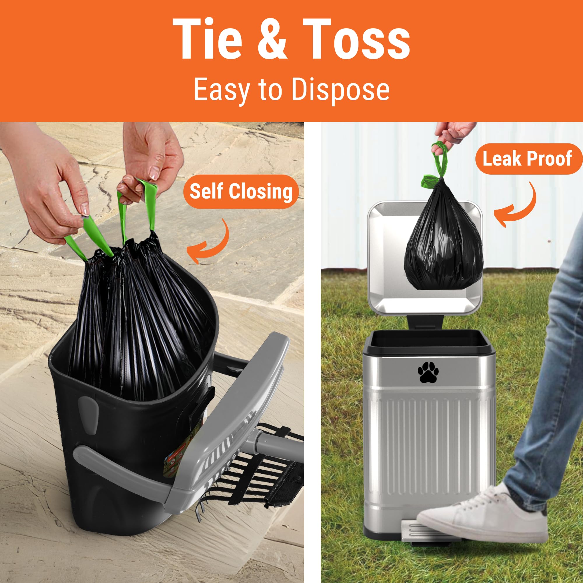 Pupzle Pooper Scooper Replacement Bags for Side Clips, for Swivel Bin with Bag Attachment, 30 Poop Scoop Replacement Bags, Poope