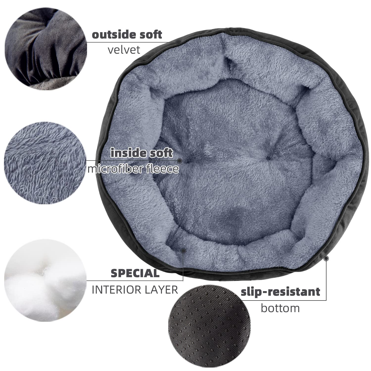Asvin Small Dog Bed For Small Dogs, Cat Beds For Indoor Cats, Pet Bed For Puppy And Kitty, Extra Soft & Machine Washable With An