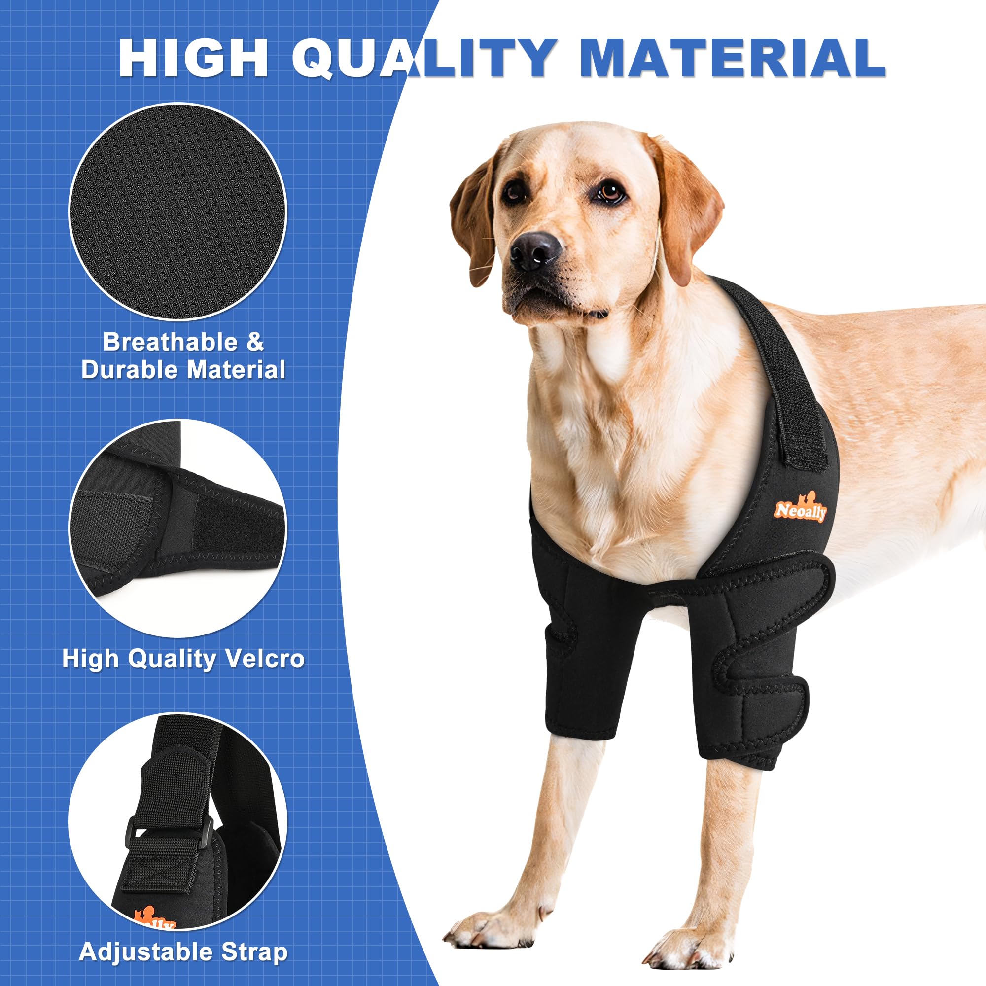 NeoAlly Breathable Dog Elbow Brace Protector Pads for Canine Elbow and Shoulder Support Elbow Hygroma, Dysplasia, Osteoarthritis