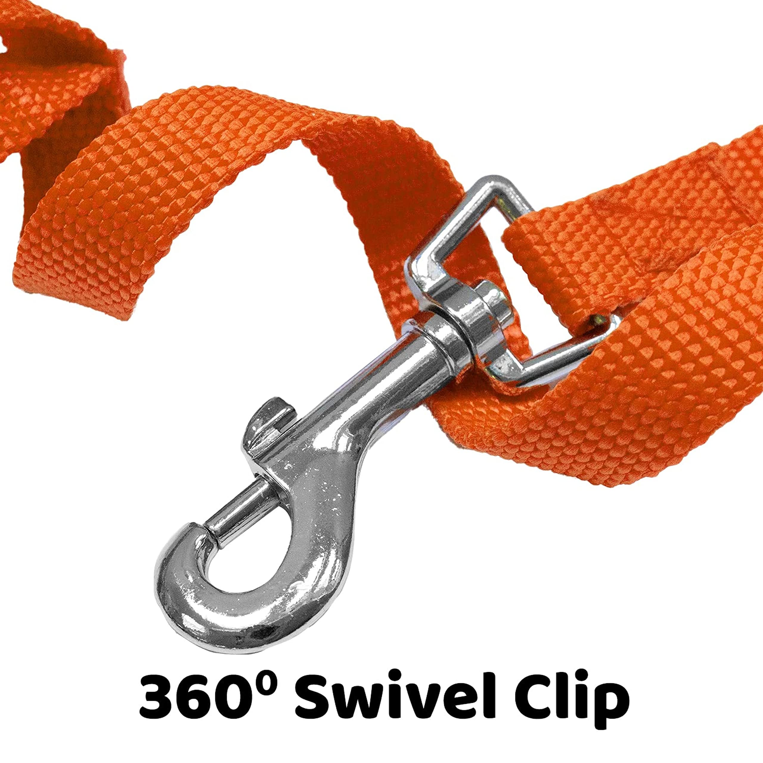 Downtown Pet Supply - Long Dog Leash - Dog Training Leash - Recall & Obedience Dog Training Tools - Nylon - 50 Ft - Orange Dog Leash