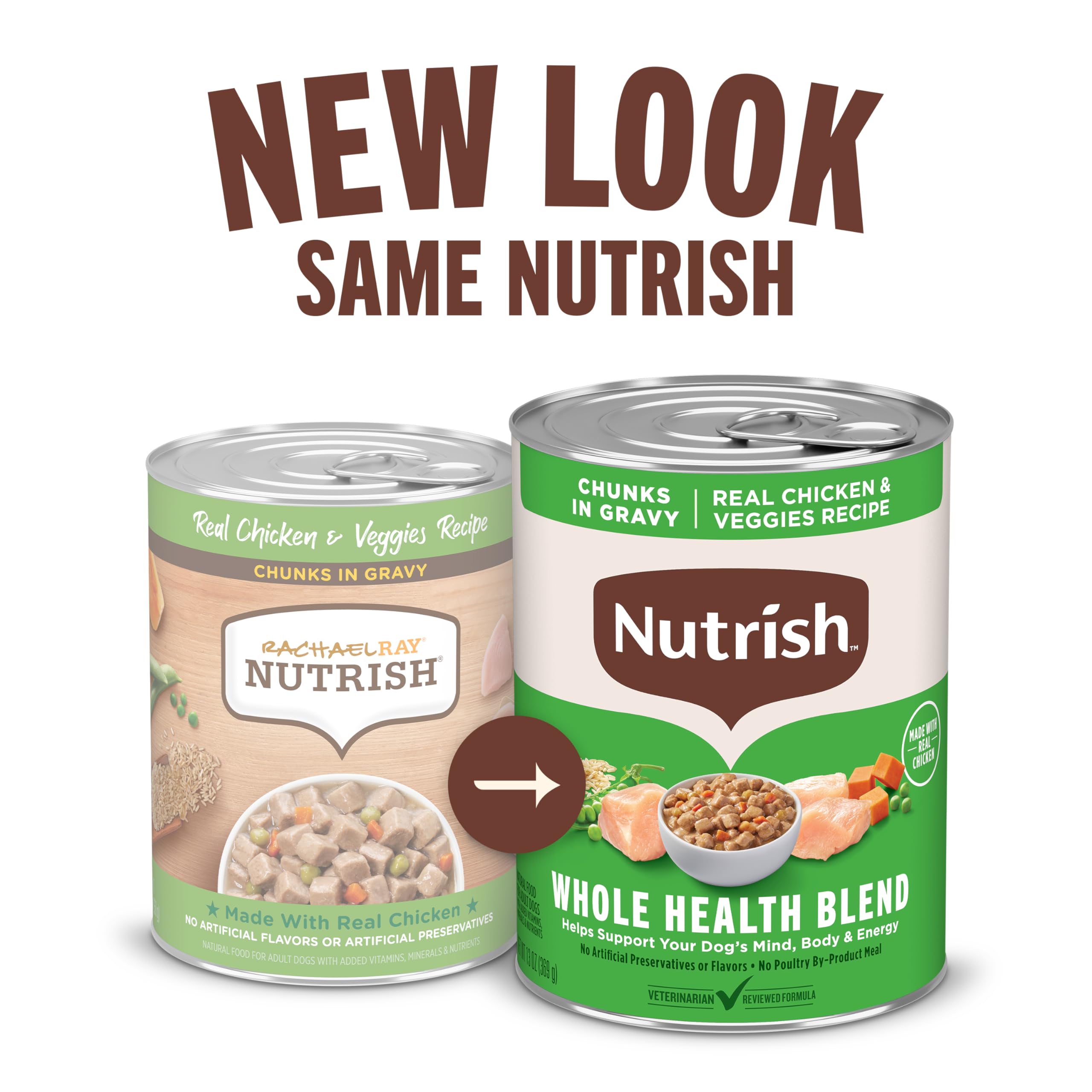 Rachael Ray Nutrish Chunks in Gravy Wet Dog Food Real Chicken & Veggies Recipe, 13 Ounce (Pack of 12)