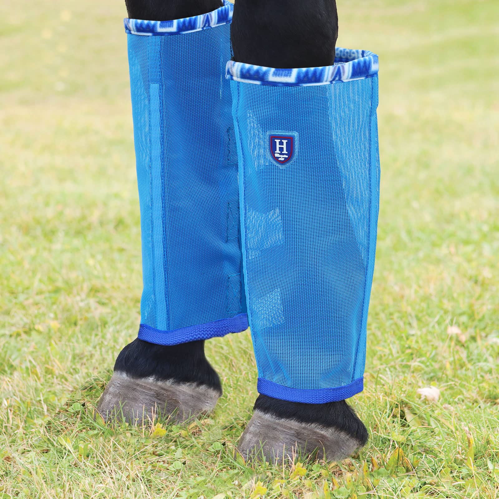 Caremaster Fine Mesh Fly Boots Loose Fitting & Non-Slip Horse Fly Leggings Fleece Air Flow (Set Of 4) Cool Blue Pony