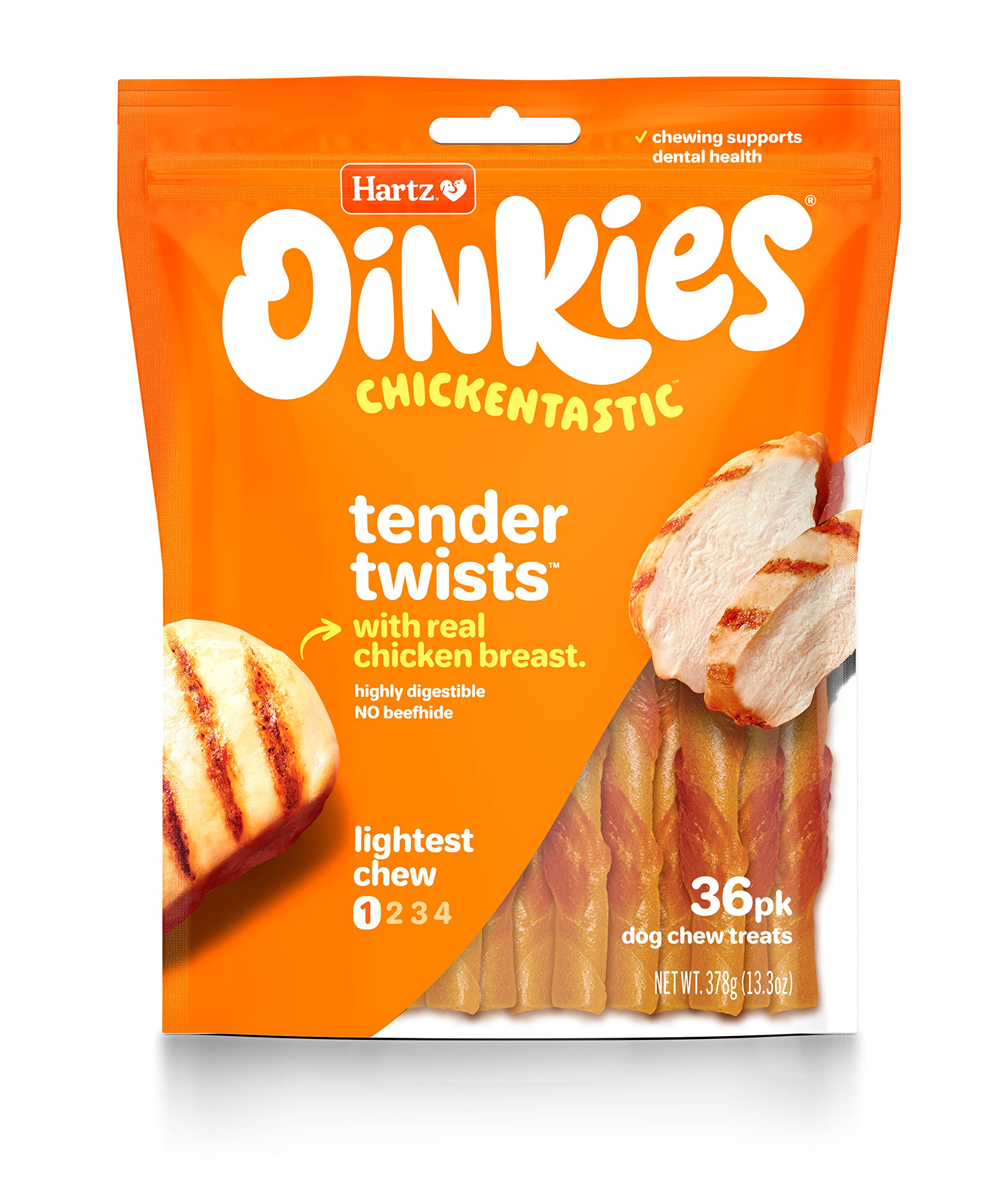 Hartz Oinkies Chickentastic Tender Twists for Dogs