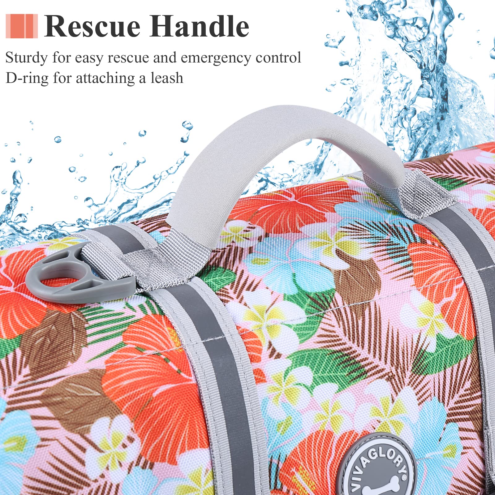 Vivaglory Ripstop Dog Life Jacket With Superior Buoyancy And High Visibility, Durable Dog Water Safety Vest For Small Medium Lar
