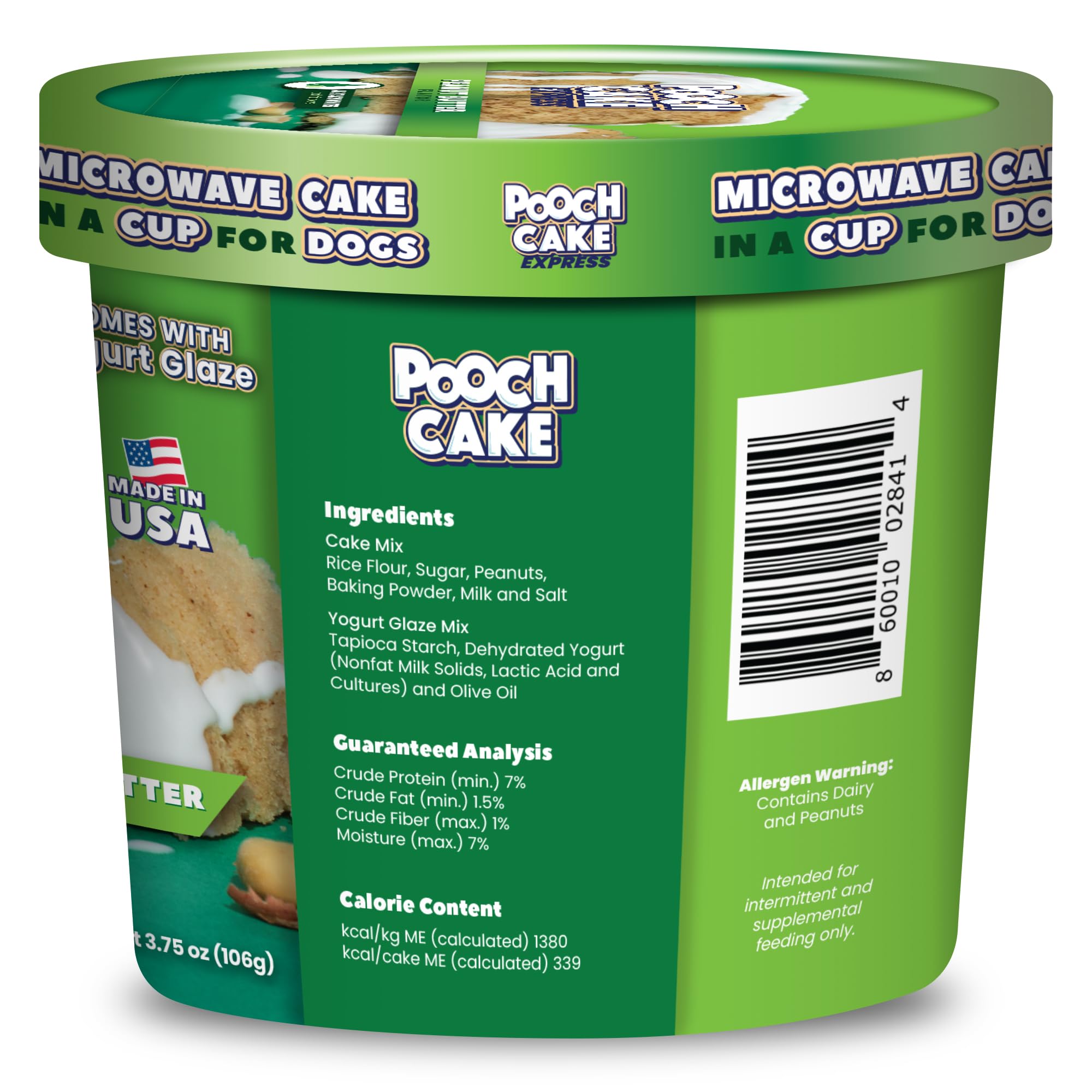 Pooch Cake Express - Microwave Cake in a Cup for Dogs - Peanut Butter Flavor