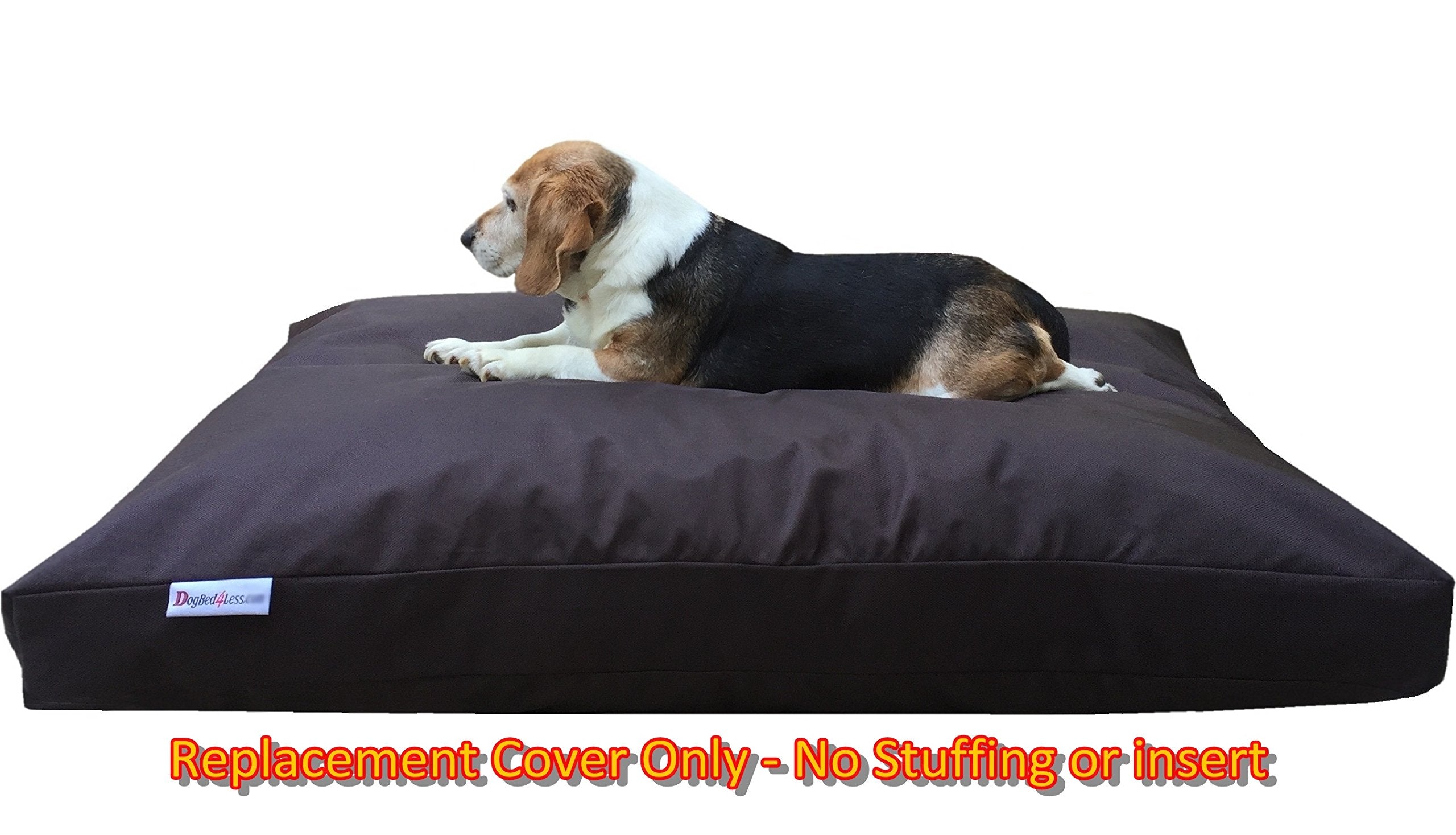 Dogbed4Less Large 1680 Ballistic Heavy Duty Dog Pet Bed External Zipper Duvet Cover - Replacement Cover Only, 41X27X4 Inches, Seal Brown
