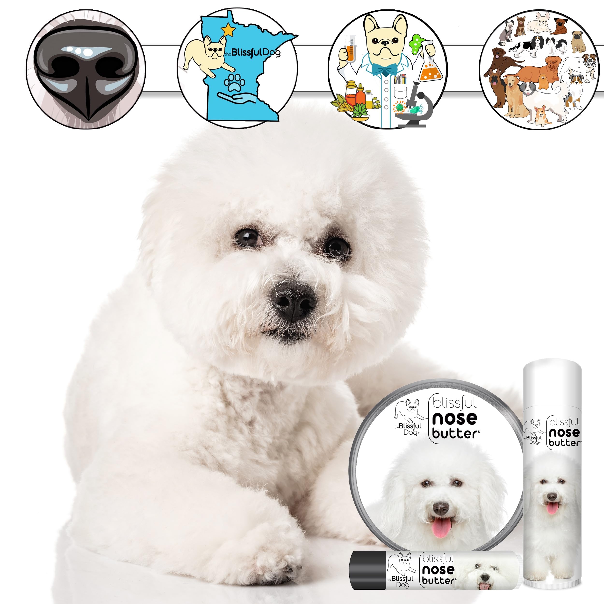 The Blissful Dog Bichon Frise Unscented Nose Butter, 0.50-Ounce