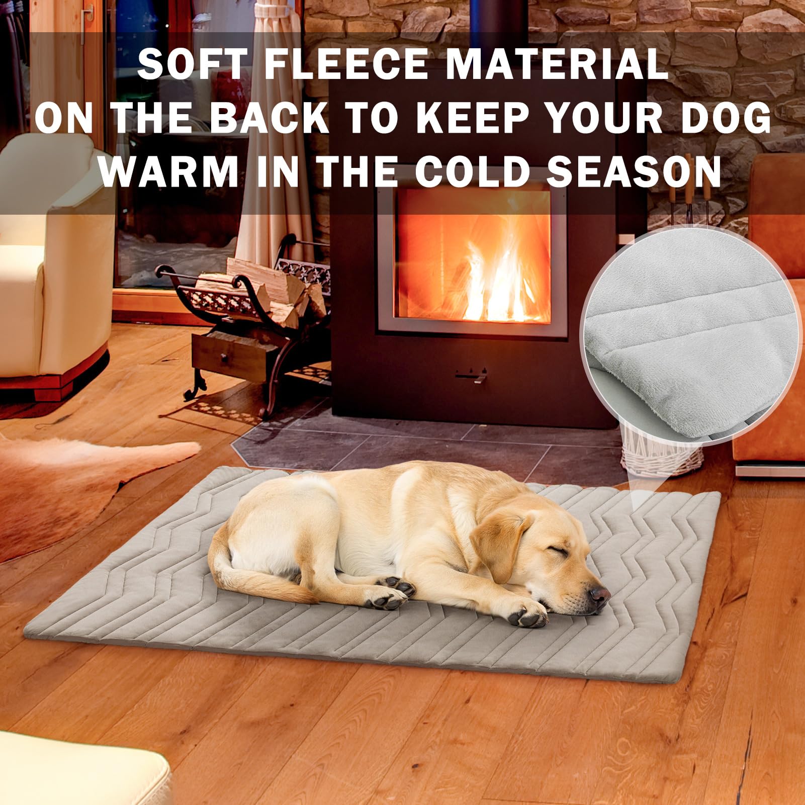 Scenereal Dog Cooling Mat For Crate, Thicken Self-Cooling Dog Pad Reversible (Cool & Warm), 36'X23' Pet Cool Bed For M Large X