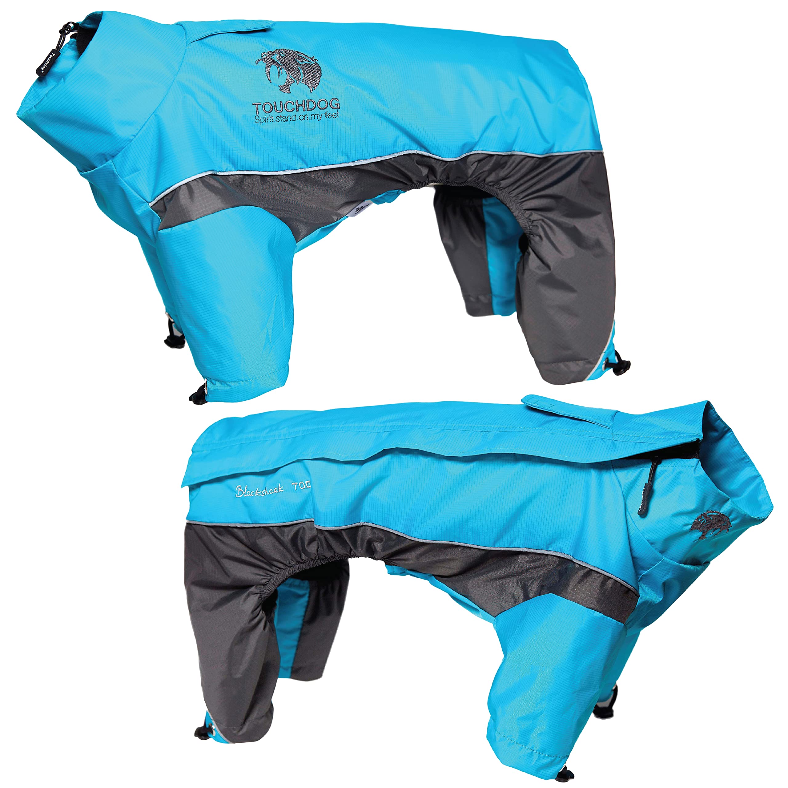 TOUCHDOG Quantum-Ice Full Body Bodied Adjustable and 3M Reflective Pet Dog Coat Jacket w/ Blackshark Technology, X-Large, Ocea