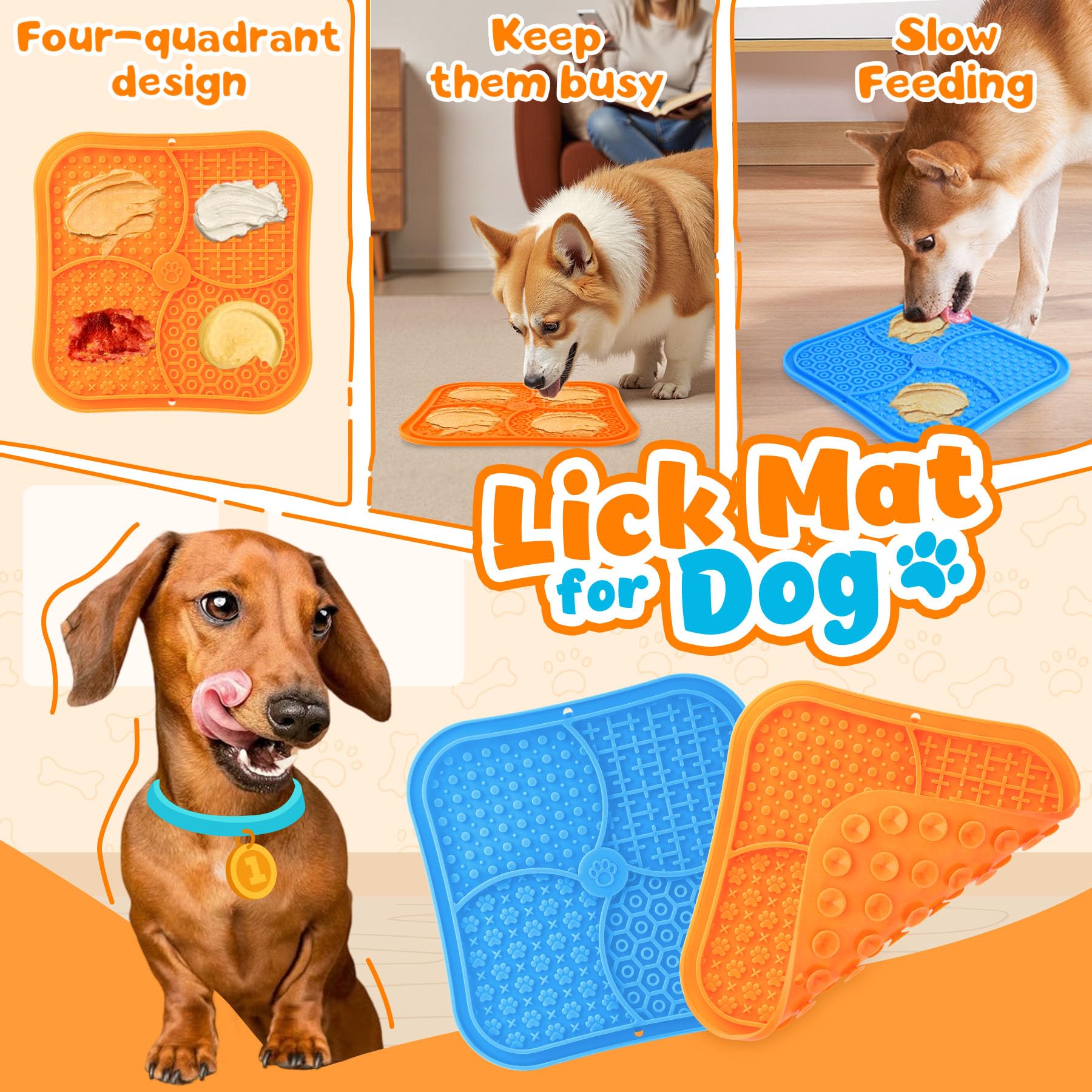 Eefitoys Advanced Dog Puzzle Toys for IQ Training & Mental Stimulation,Dog Lick Mat with Suction Cups for Anxiety Relief and Kee