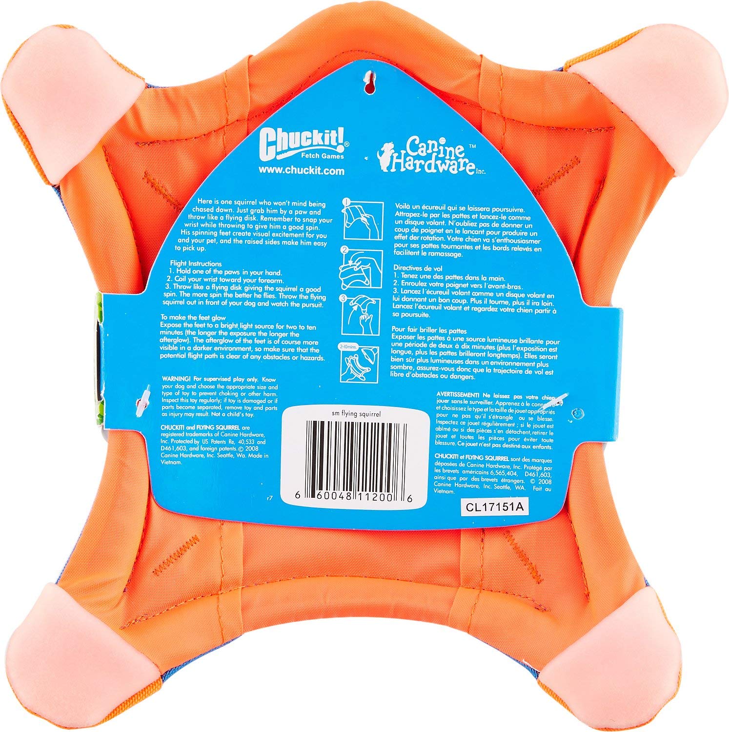 Chuckit! Flying Squirrel Spinning Dog Toy Single Item
