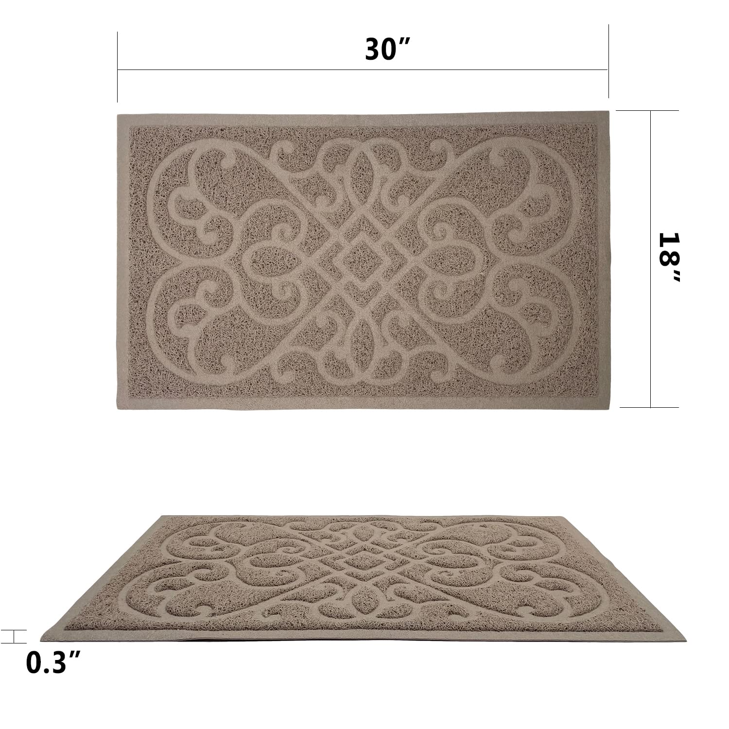 PetLike 2pk Cat Litter Mat, Thick Litter Trapping Mat, Durable Litter Box Mat Waterproof, Indoor Mat Washable Mats with Non-Slip
