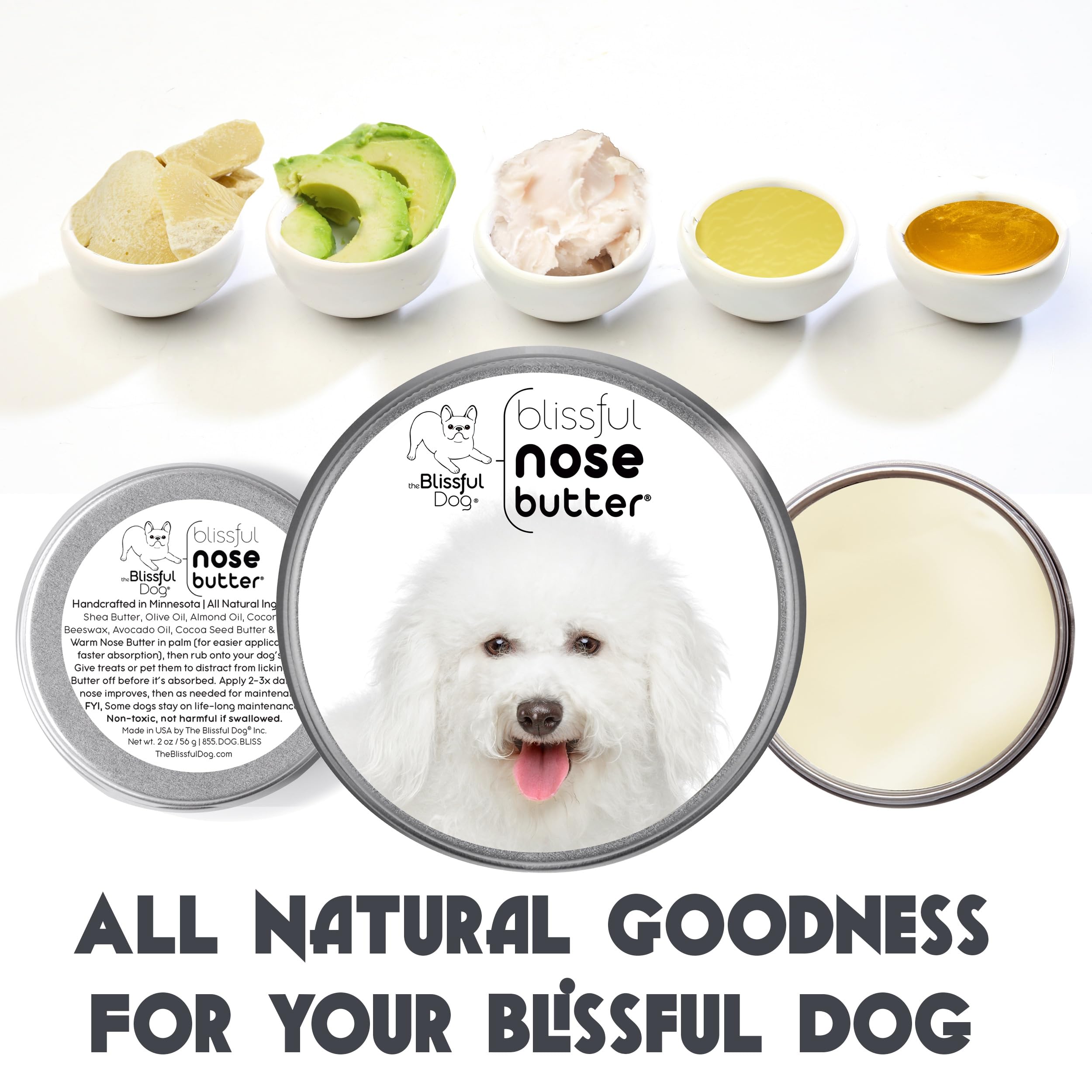 The Blissful Dog Bichon Frise Unscented Nose Butter, 2-Ounce