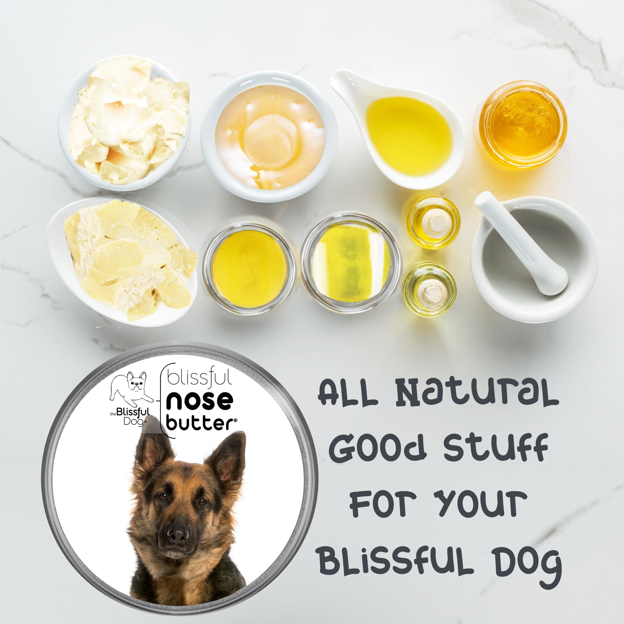 The Blissful Dog German Shepherd Nose Butter, Versatile Dog Nose Balm for Dry Nose, Handcrafted Nose Moisturizer, Easy-to-Apply