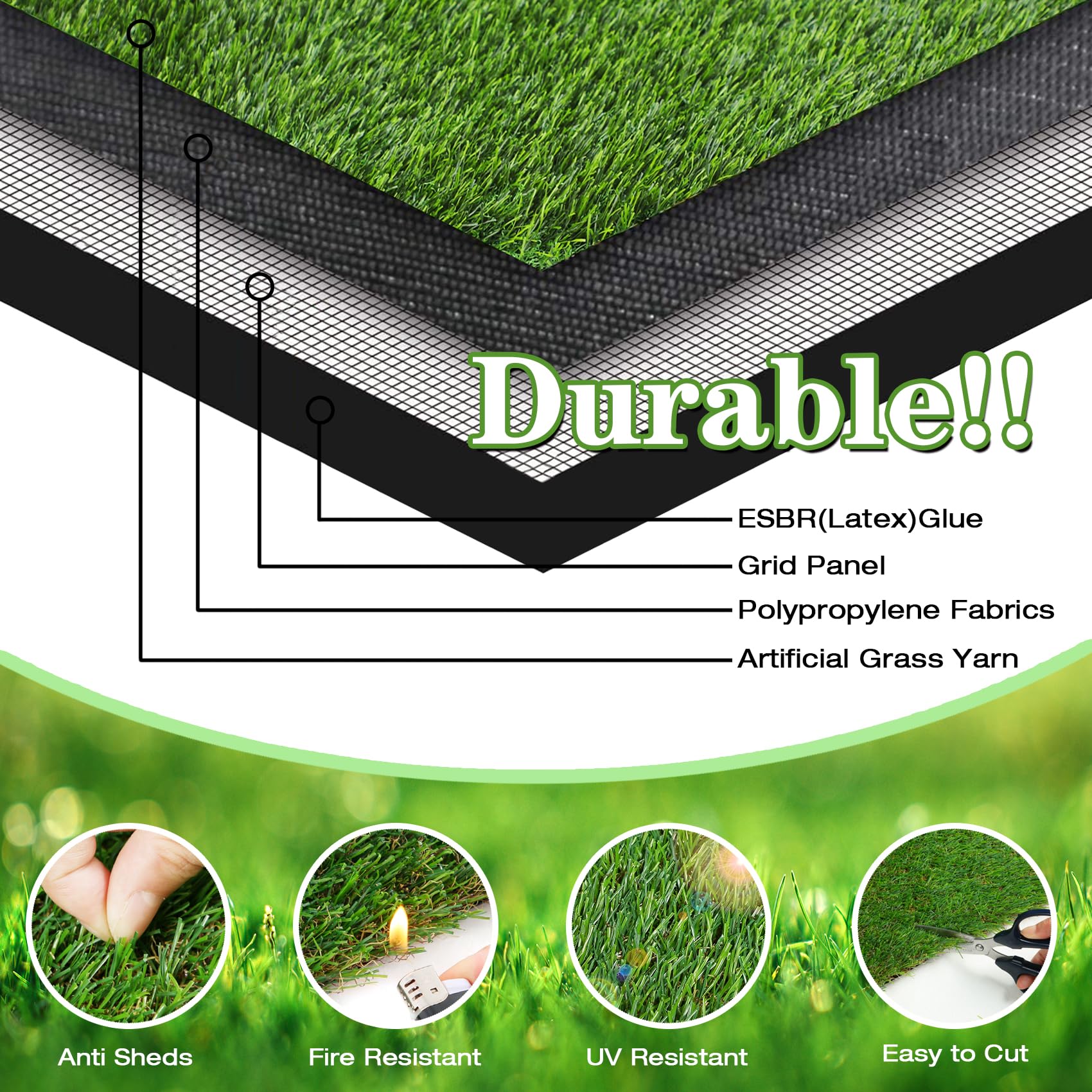 Globreen Artificial Grass For Dogs To Pee On, 39.4' X 31.5' Puppy Turf Potty Training Tray, Thick & High Drainage Pets Fake Grass