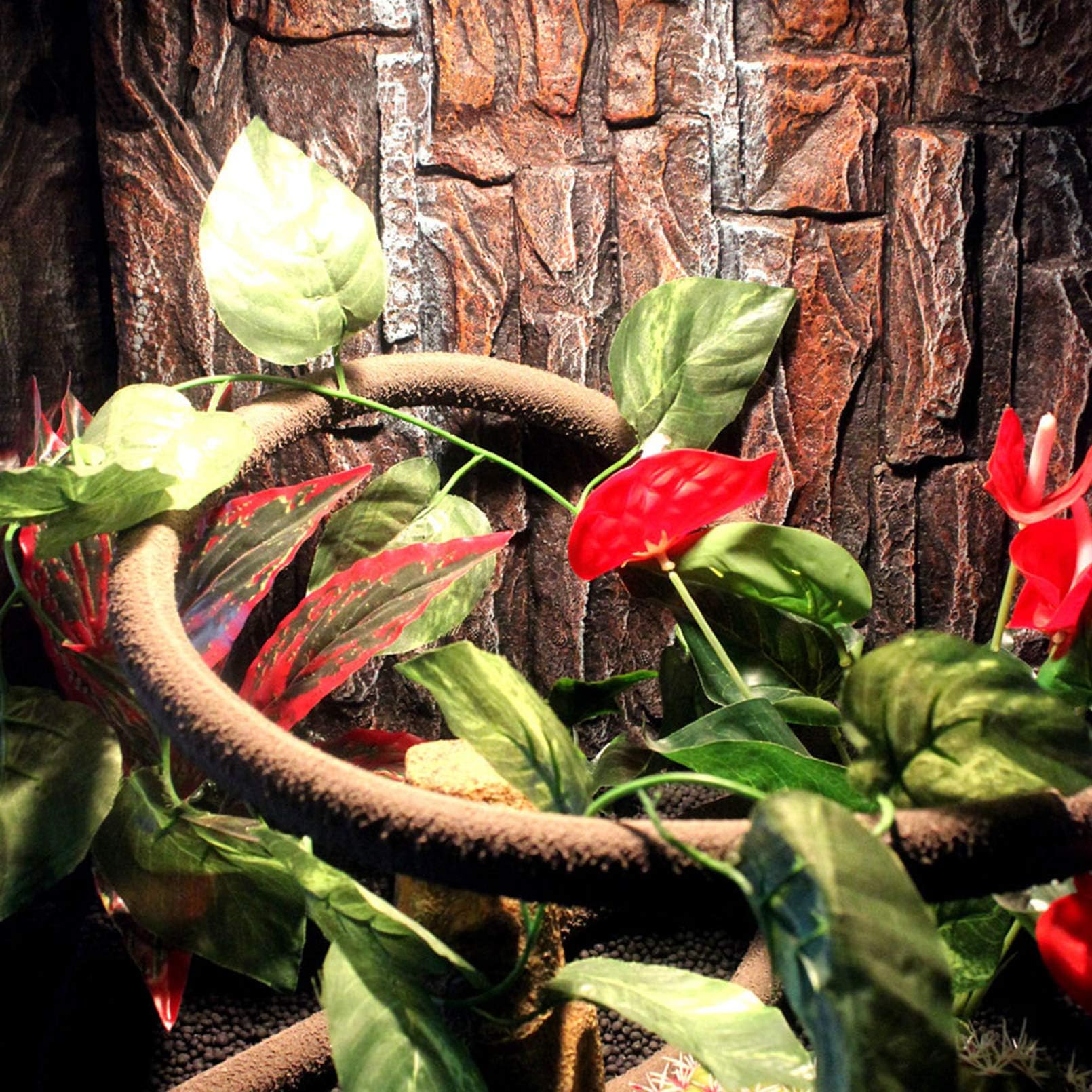 Tfwadmx Reptiles Jungle Vines Bend A Branch Ivy Artificial Fake Leaves Habitat Ornaments For Chameleons, Snakes, Lizards, Frogs