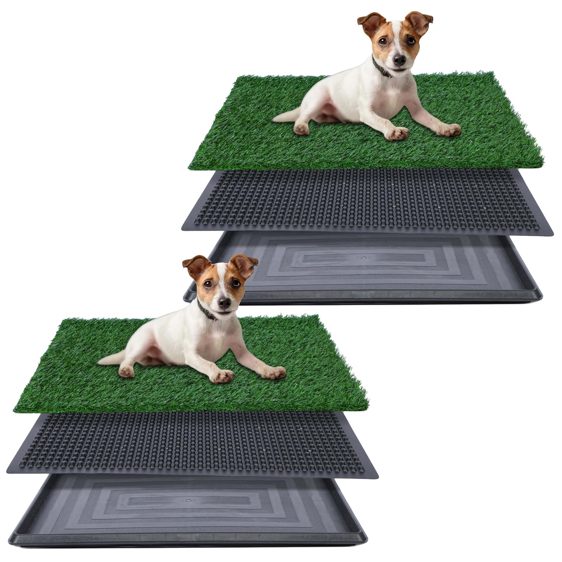 Fluffydream Artificial Grass For Dog Potty - 20X25 Inch,Strong Absorbency Grass Pad, Dog Grass Pad With Tray, Dog Potty Training