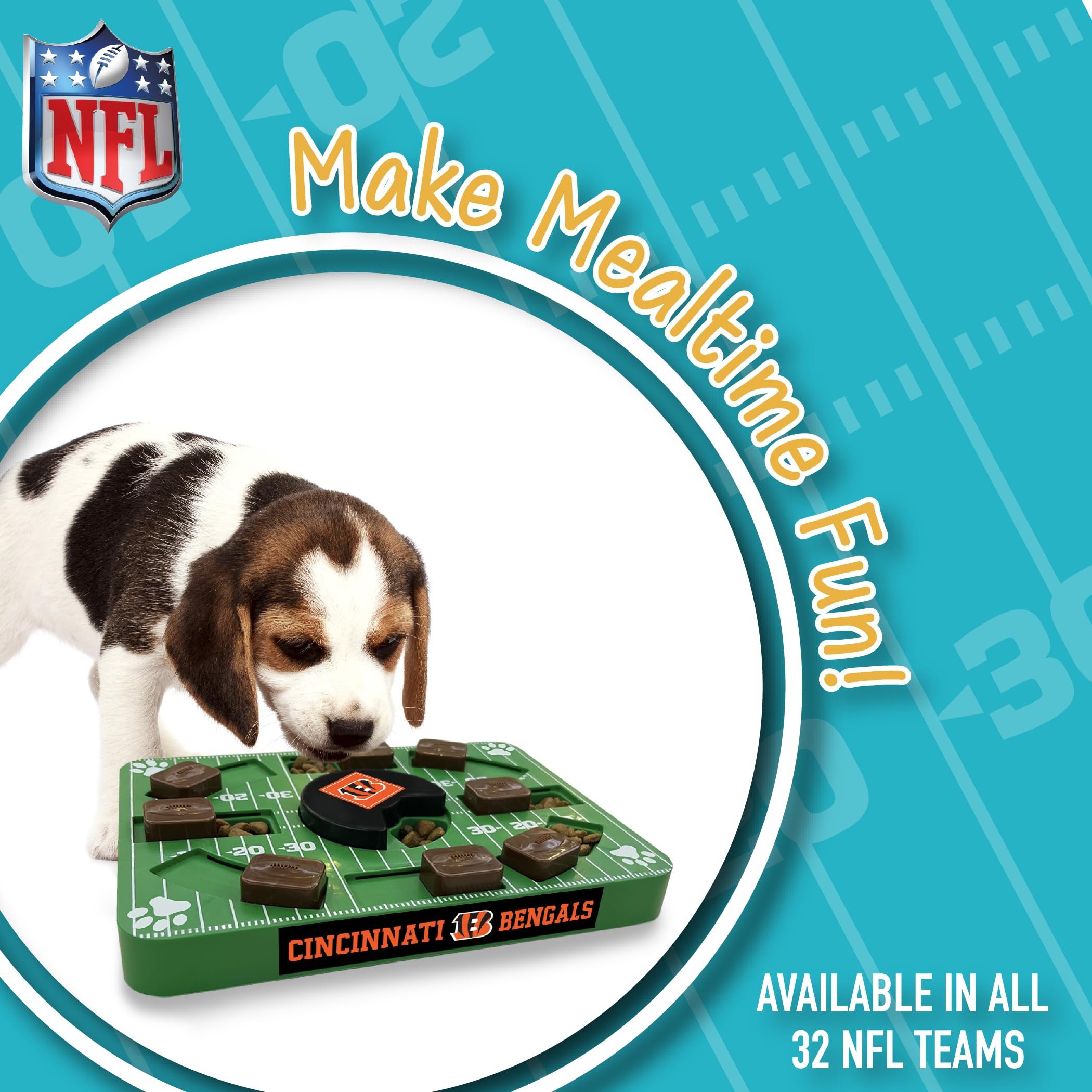 Pets First Nfl Cincinnati Bengals Puzzle Toy, Puzzle Treat Dog Toy, Interactive Dog Treat Toy, Dog Puzzle