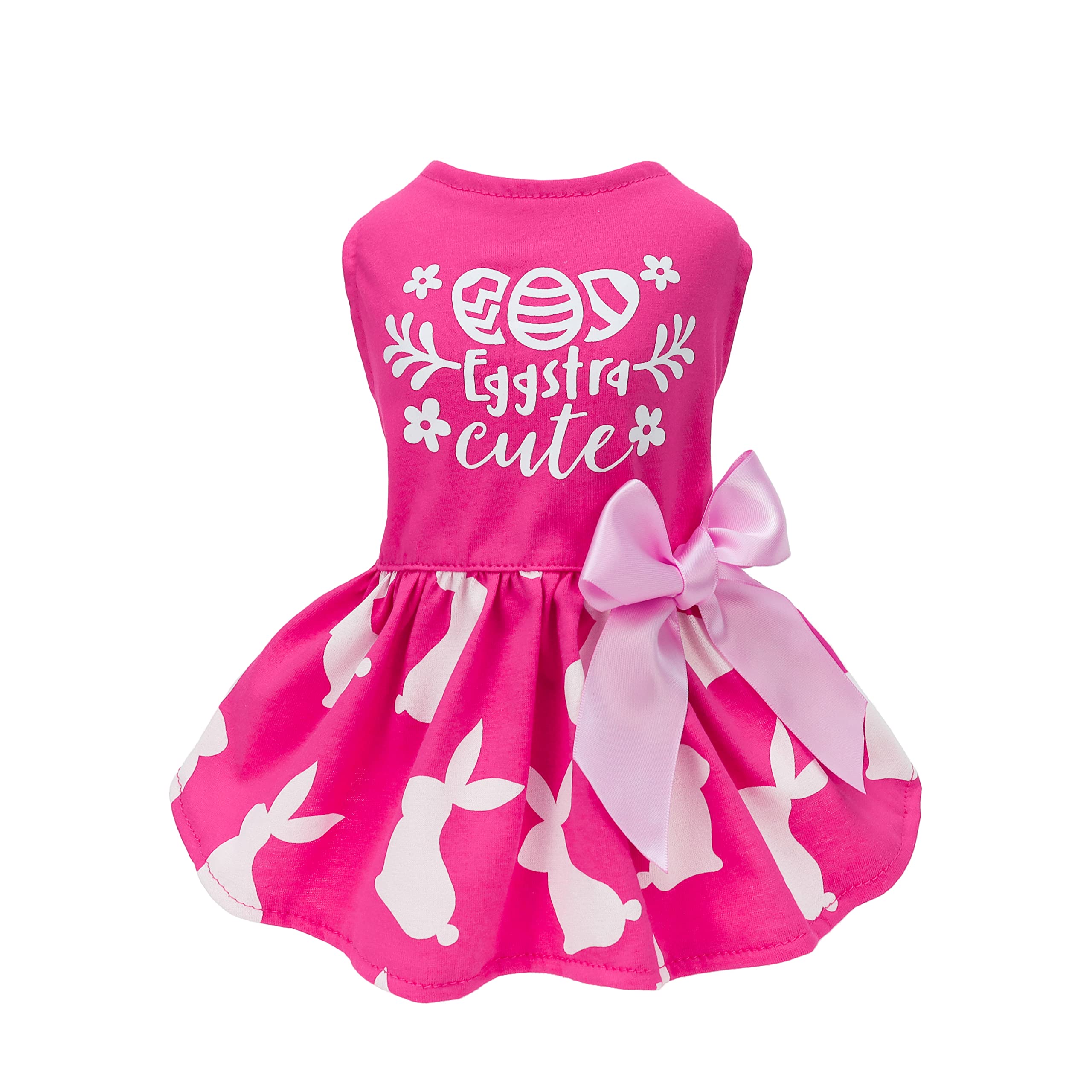 Fitwarm Eggstra Cute Dog Easter Outfit, Holiday Bunny Dog Dress / Clothes For Small Dogs Gril, Pet Cat Clothing, Green, Small