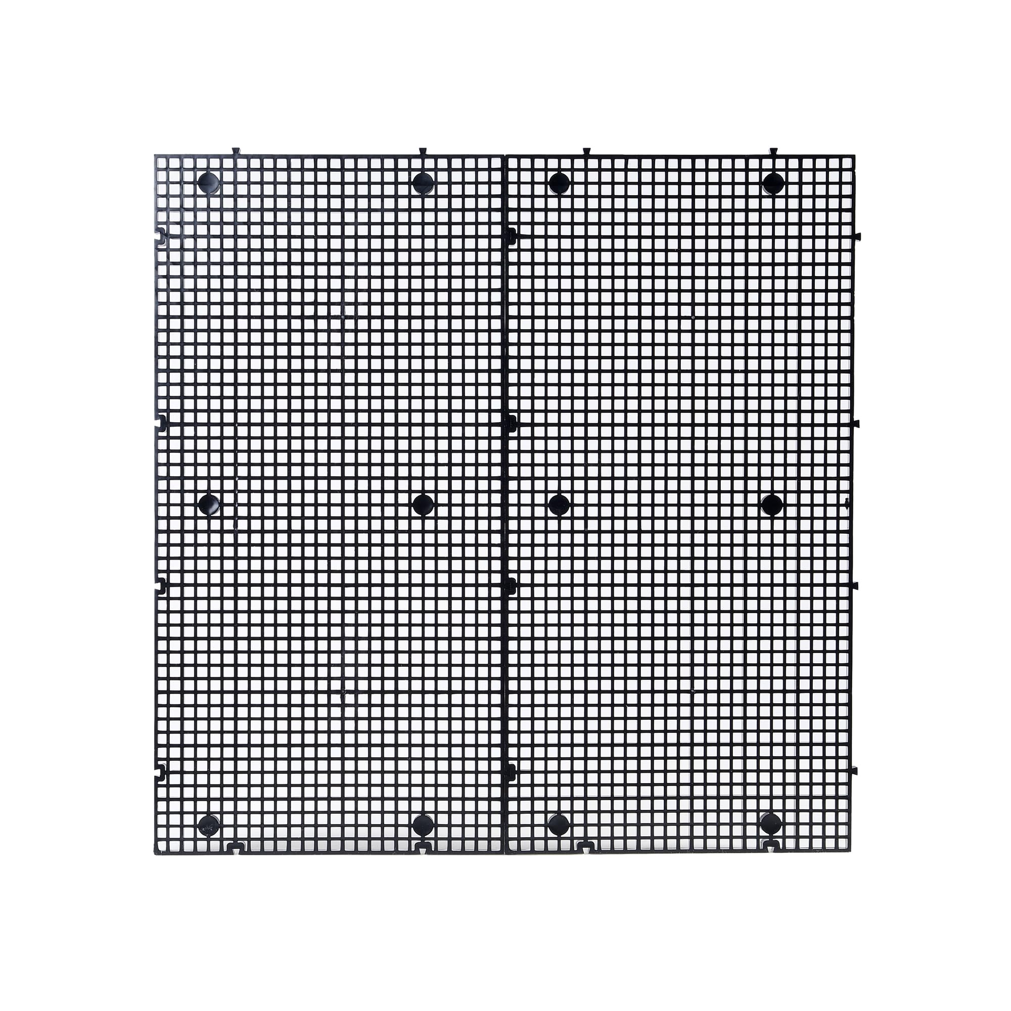 Alegi Plastic Grid Divider Tray Egg Crate Louvre Aquarium Fish Tank Bottom Isolation With Bracket (4Pcs Black)