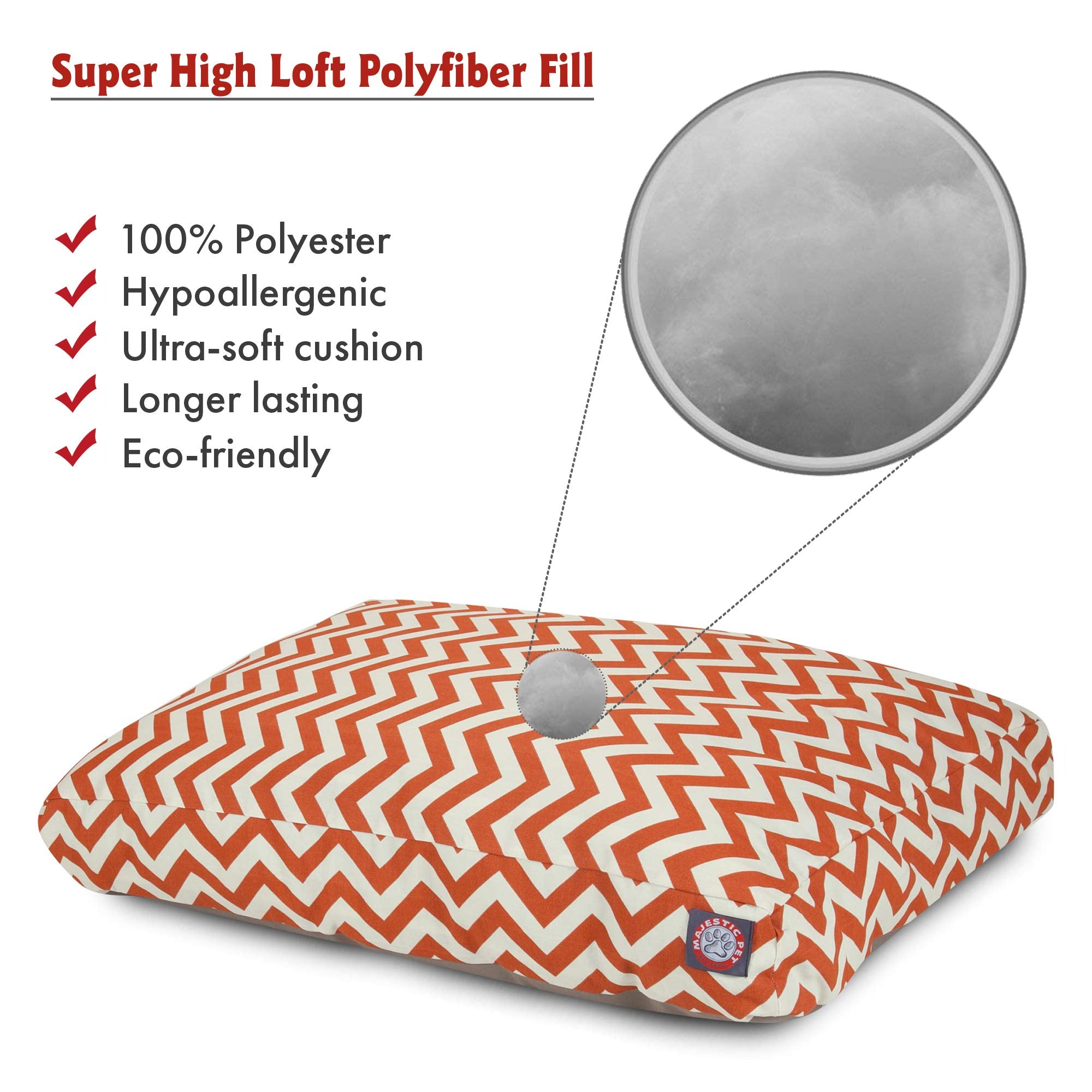 Burnt Orange Chevron Extra Large Rectangle Indoor Outdoor Pet Dog Bed With Removable Washable Cover By Majestic Pet Products