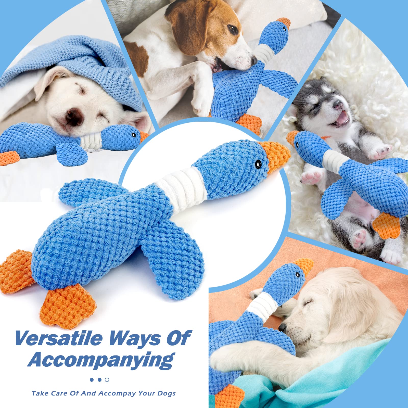Vitscan Indestructible Dog Toy for Aggressive Chewers - Crinkle Squeaky Plush Duck for Small to Large Breeds