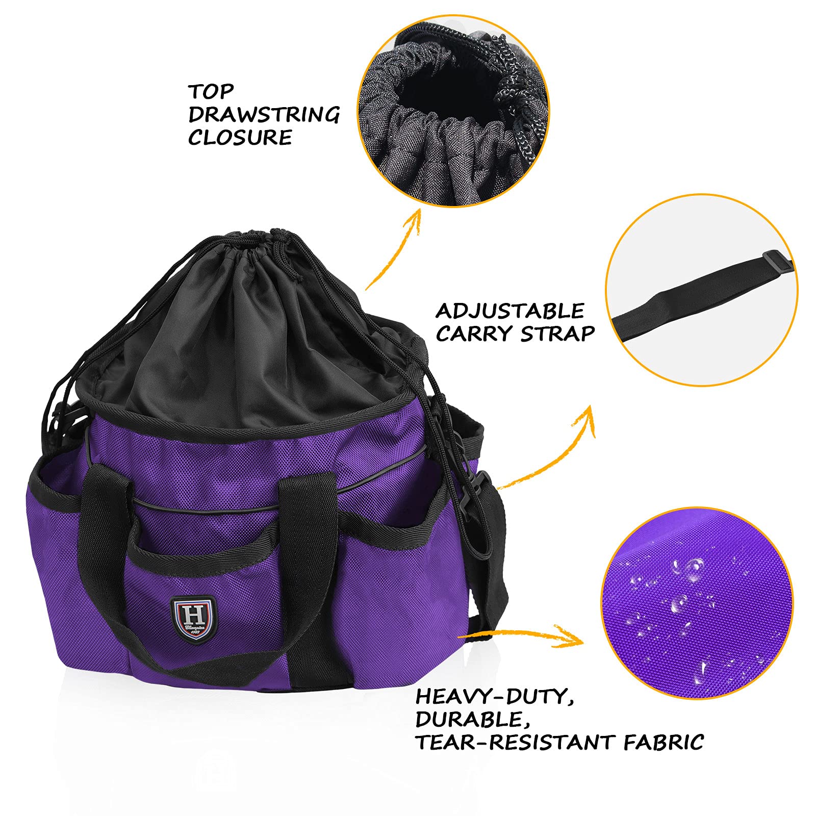 Harrison Howard Premium Horse Grooming Organizer Bag Horse Grooming Tote Bag-Royal Purple