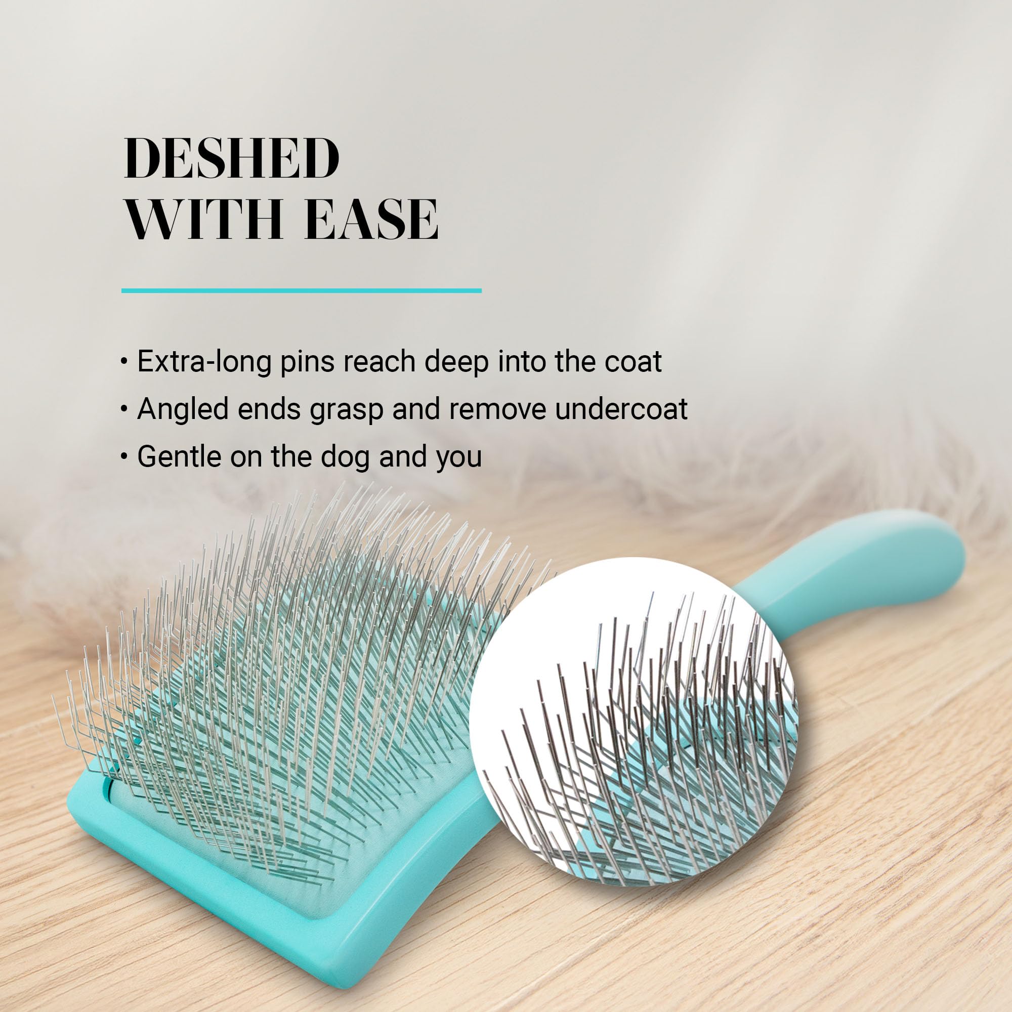 Chris Christensen Big G Dog Slicker Brush for Medium Teal Dogs, Perfect for Goldendoodles, Labradoodles, Poodles - Professional Grooming Tool