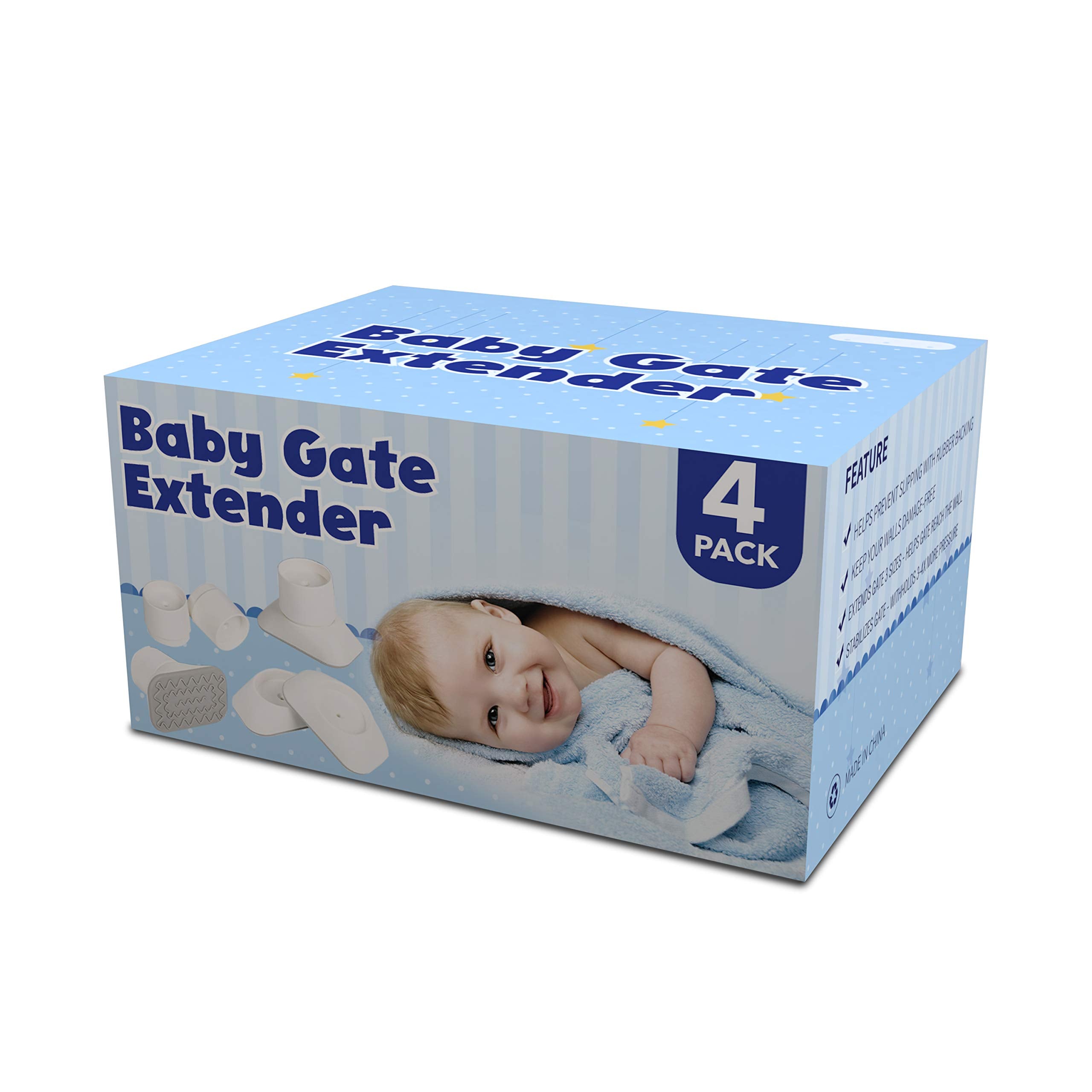 Baby Gate Extender Wall Protector - Pressure Mounted Gates Extension Kit Extends 1.1-3.5 inches Child Safety Gates and Protect W