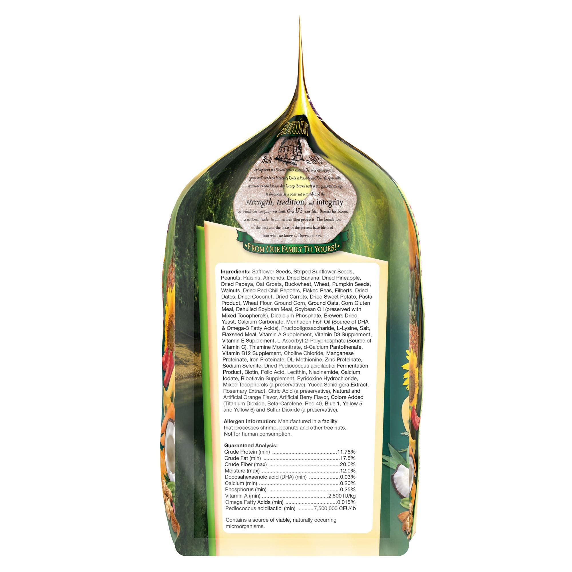 F.M. Browns Tropical Carnival Gourmet Large Hookbill Food for Parrots, Cockatoos and Macaws Over 13, 5-lb Bag - Vitamin-Nutrien