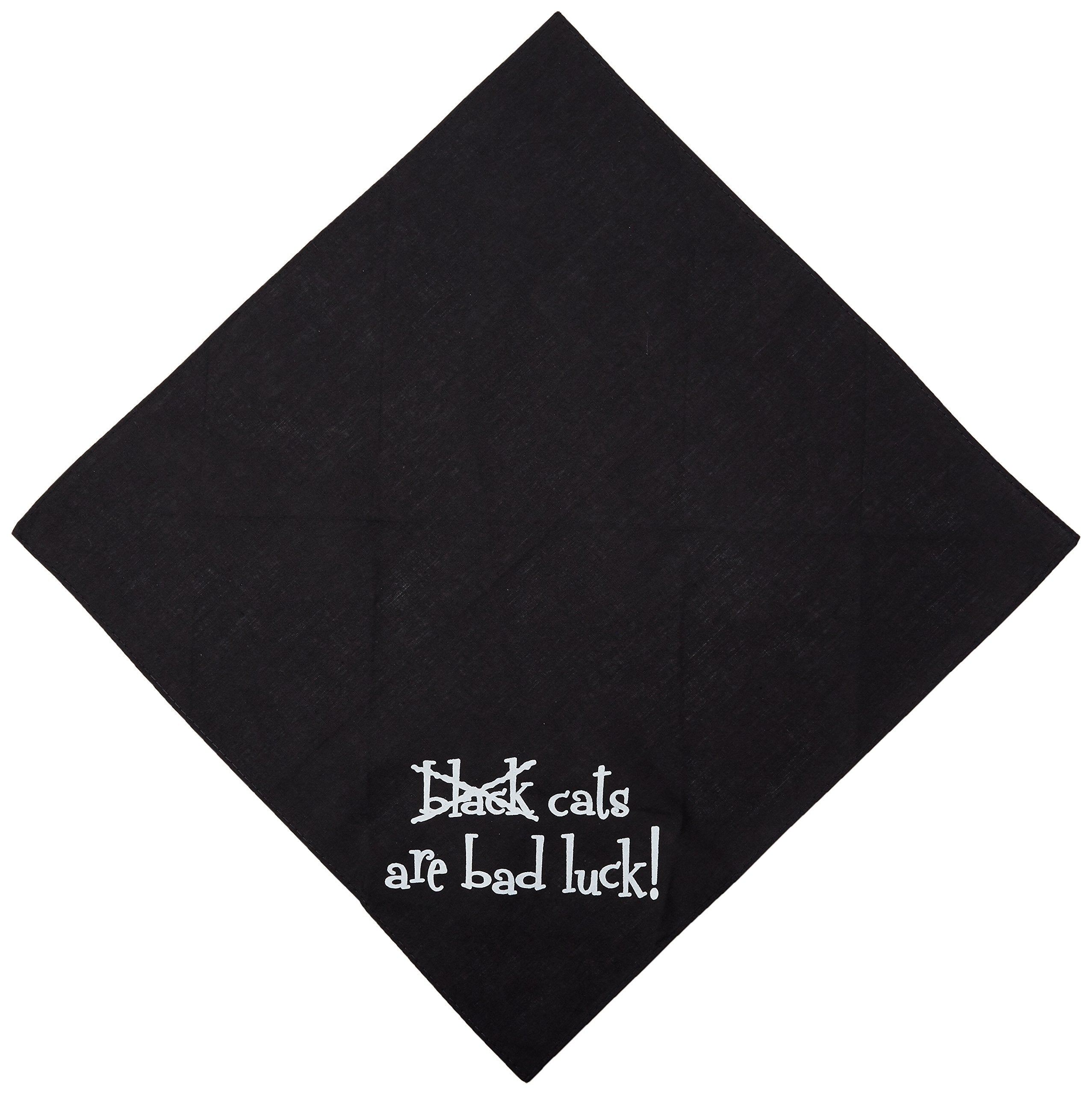 Halloween Pet and Dog Bandana Screen Printed, "Black Cats are Bad Luck" Black Small