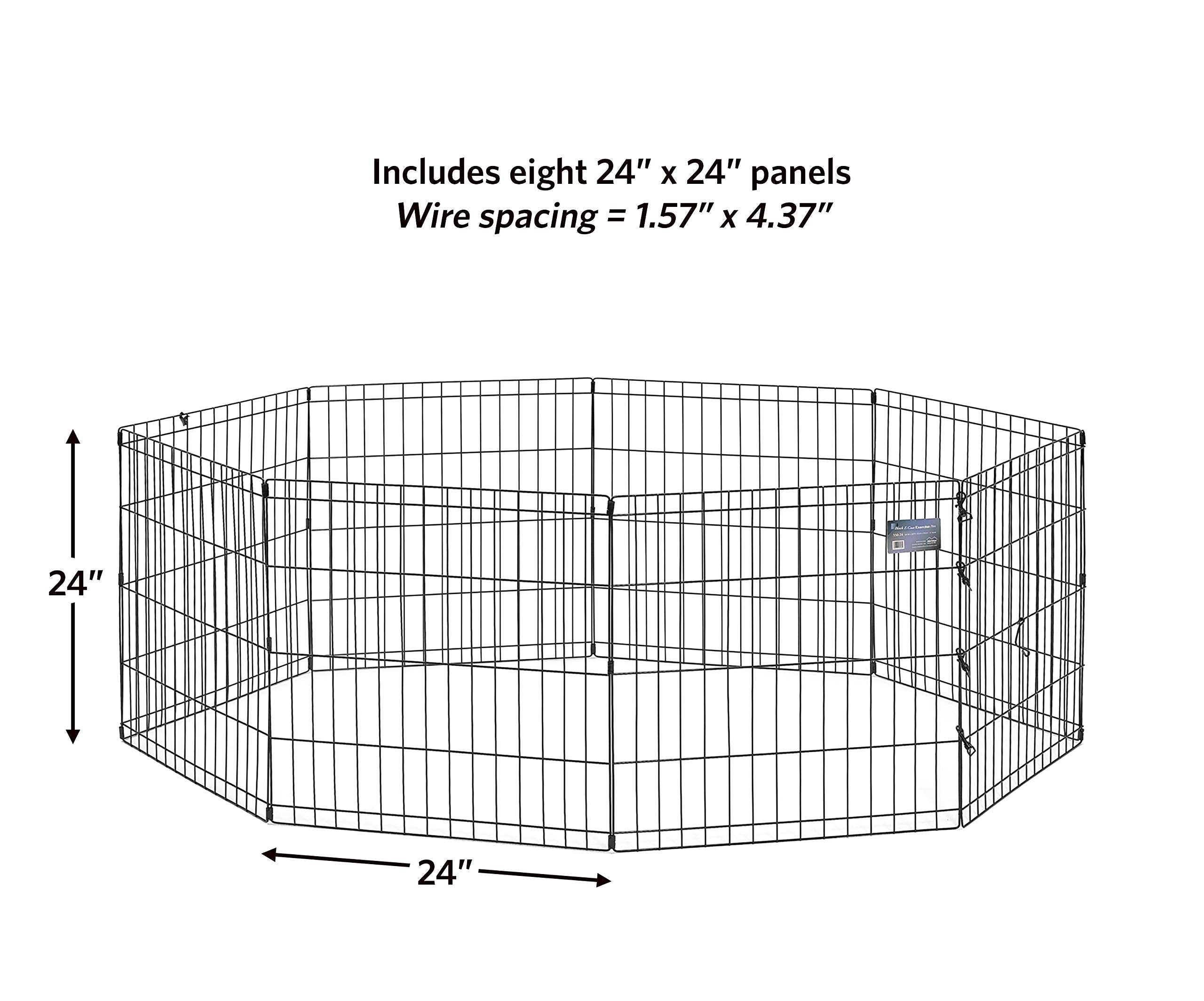 Midwest Homes For Pets Foldable Metal Dog Exercise Pen / Pet Playpen, 24'W X 24'H, 1-Year Manufacturer'S Warranty