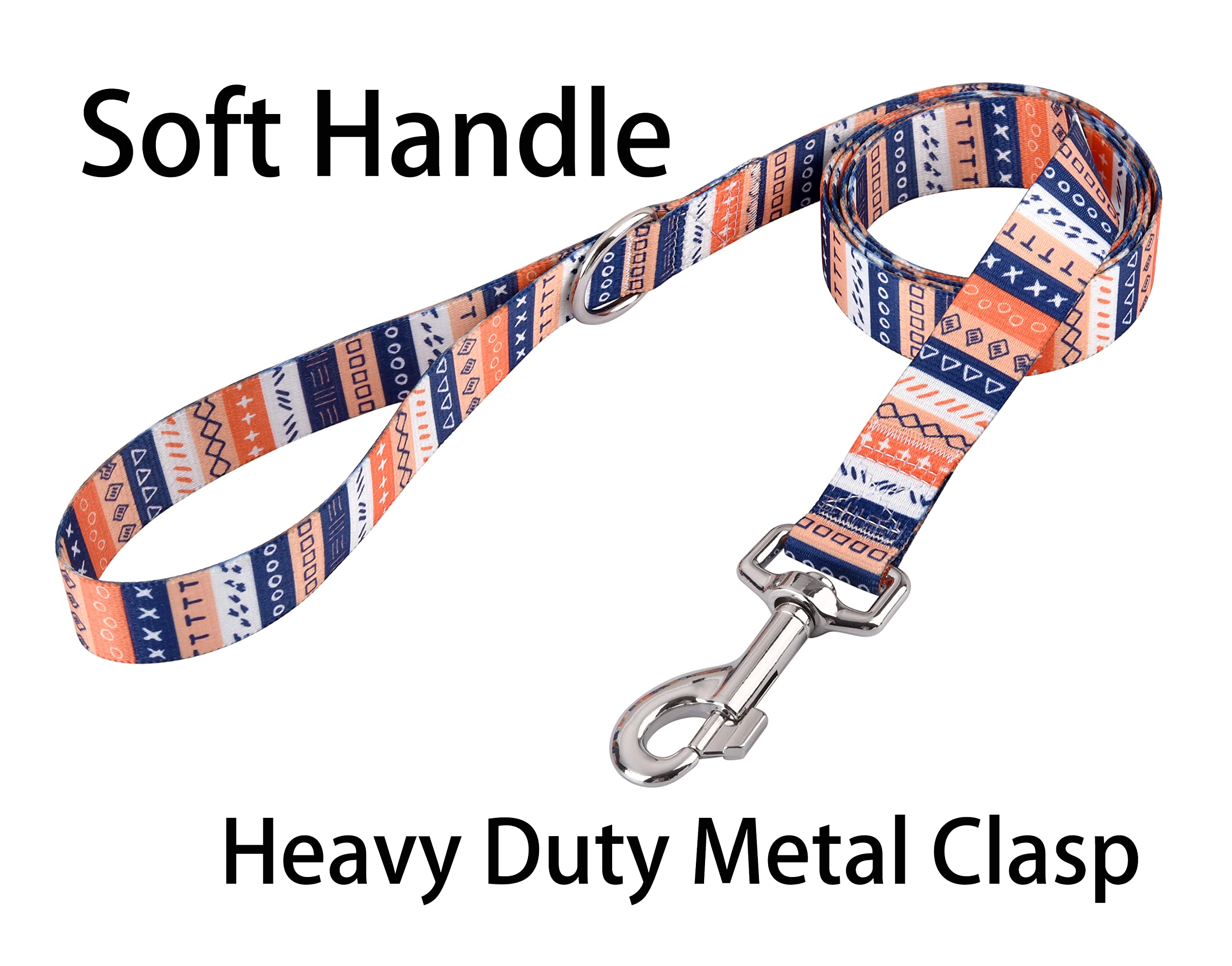 Hqyddmi Dog Collar And Leash Set For Small Dogs, Soft Comfy Pet Collar For Small Medium Large Dogs, Geometry Pattern For Boy Gir