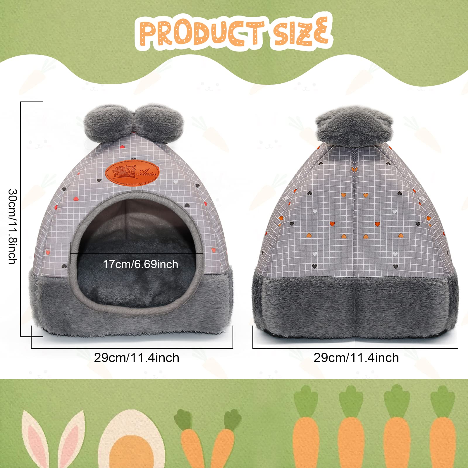 Yuepet Bunny Bed Warm Guinea Pig Cave Beds Cute Bowknot House Big Hideouts Cage Accessorie For Dwarf Rabbits Hamster Bunny Ferre