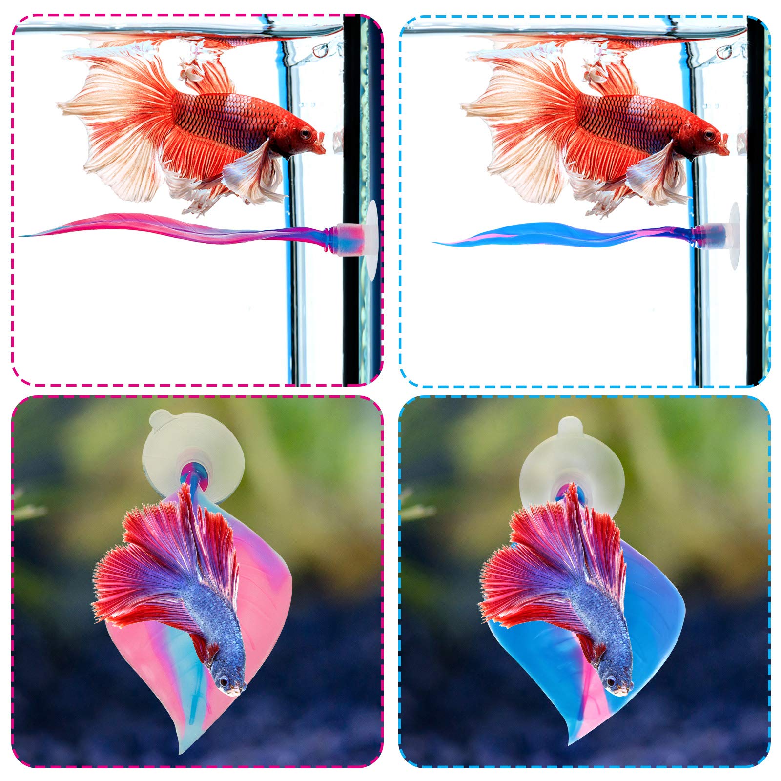 Willbond 2 Pieces Silicone Betta Bed Leaf Hammock For Betta Fish, Betta Fish Bed, Practical Resting Spot, No Bpa, Comfortable An