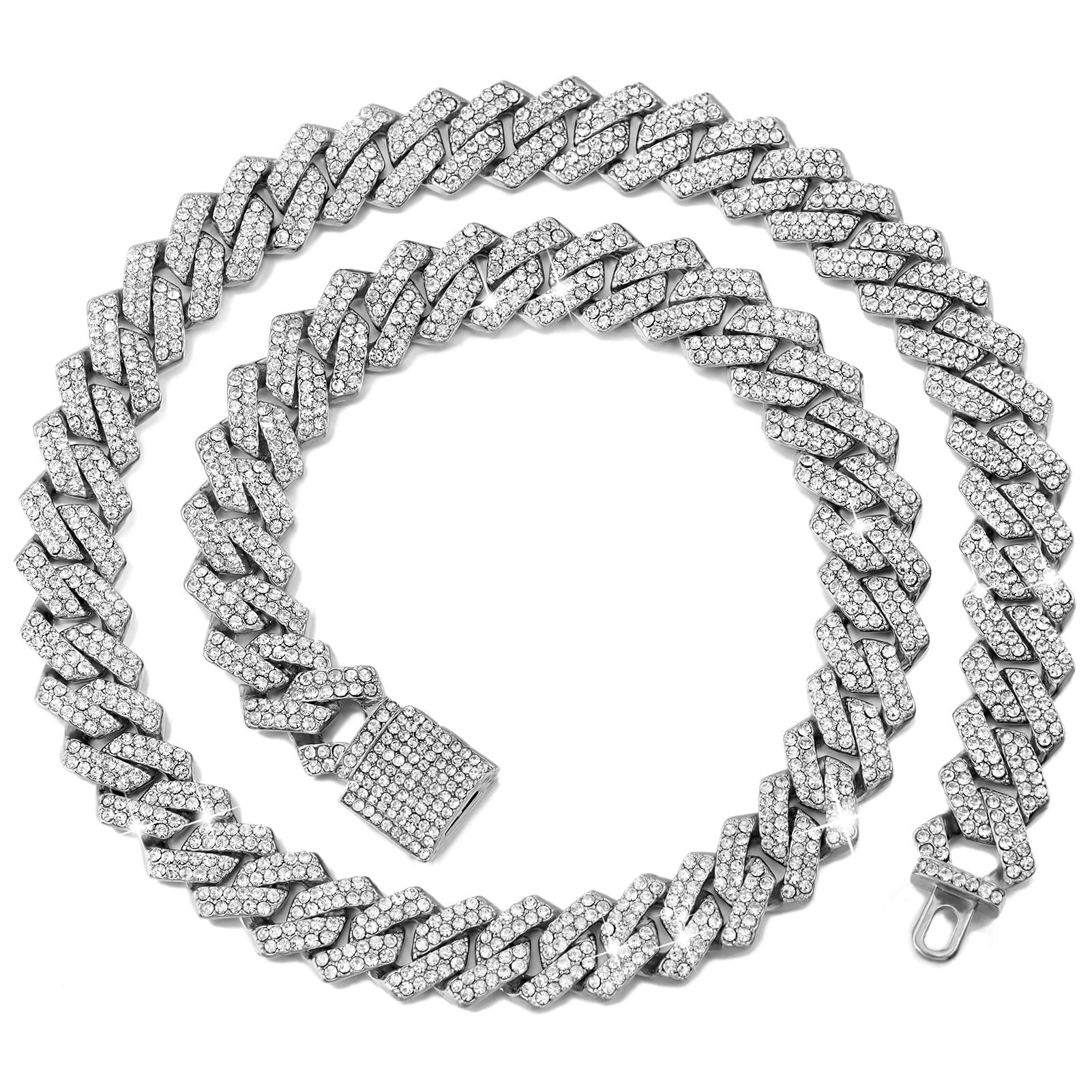 Flatfoosie Cuban Link Metal Chain Collar With Secure Buckle - 14Mm Gold Or Silver Chain Dog Collars For Small To Large Dogs & Ca