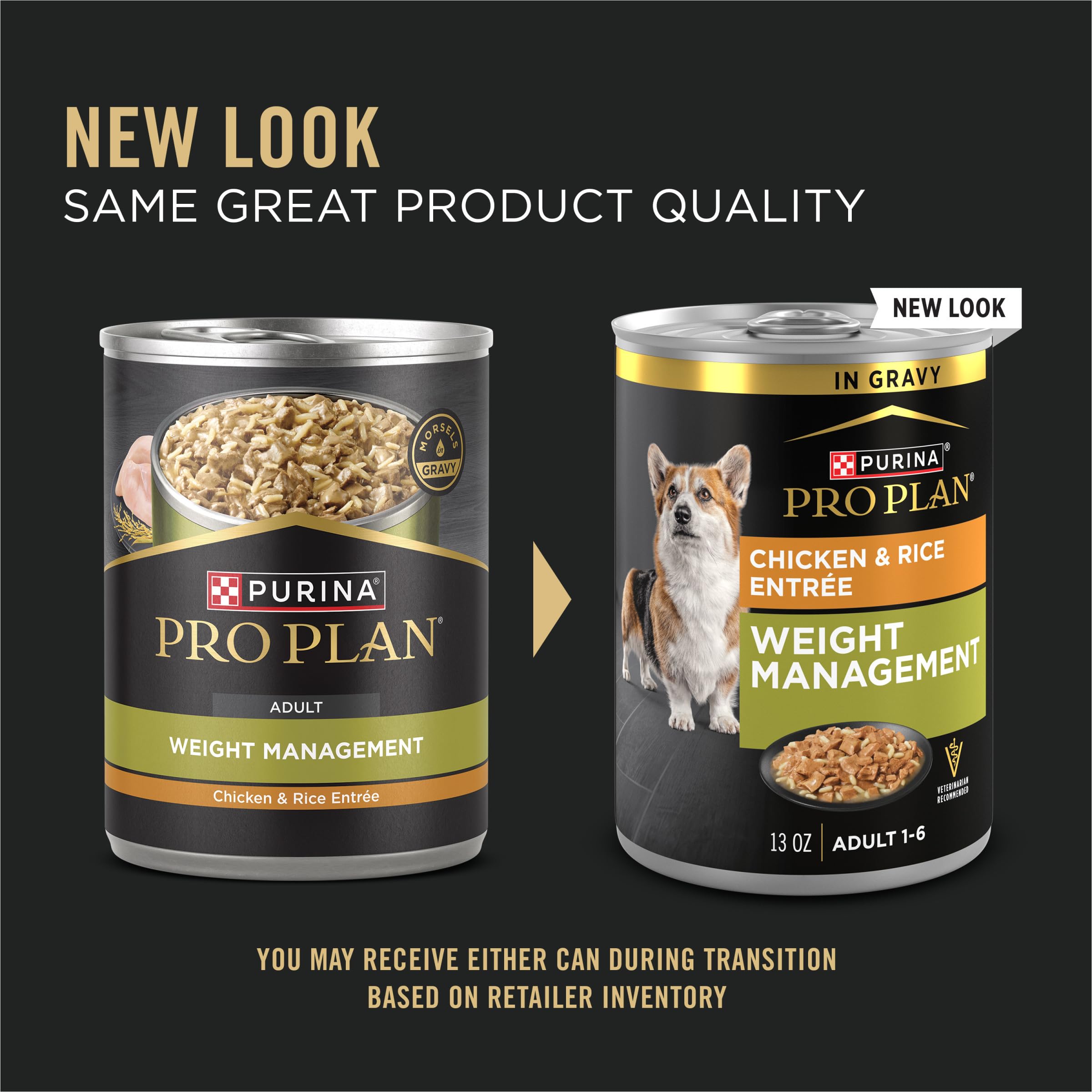 Purina Pro Plan Weight Management Wet Dog Food Chicken and Rice Entr  e in Gravy - (Pack of 12) 13 oz. Cans